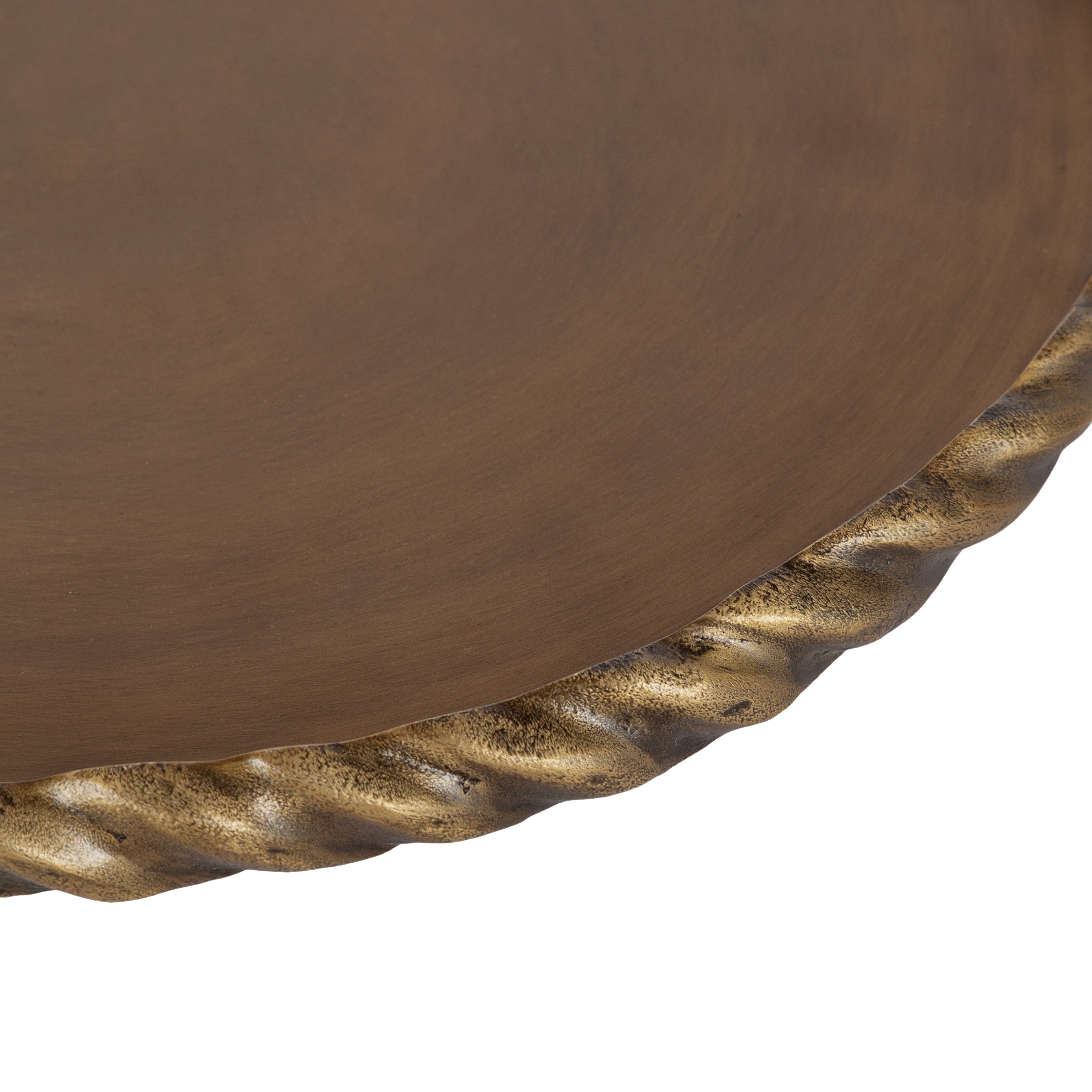 Trenza Round Footed Metal Tray