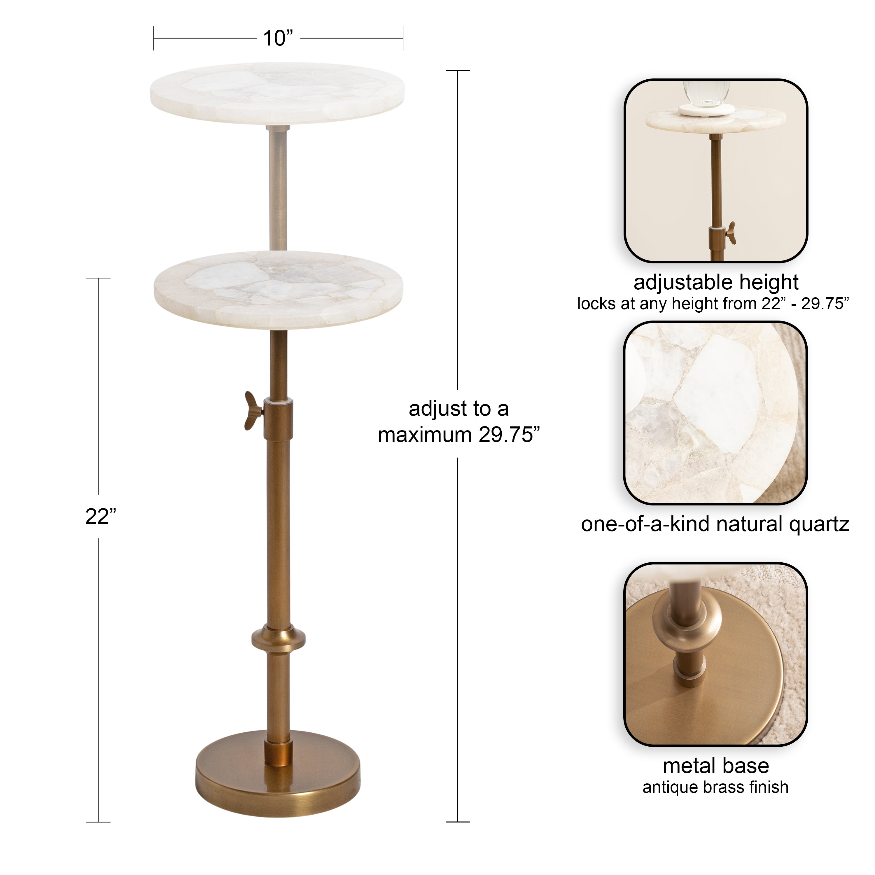Drink Table Natural Gold 10x10x30 2