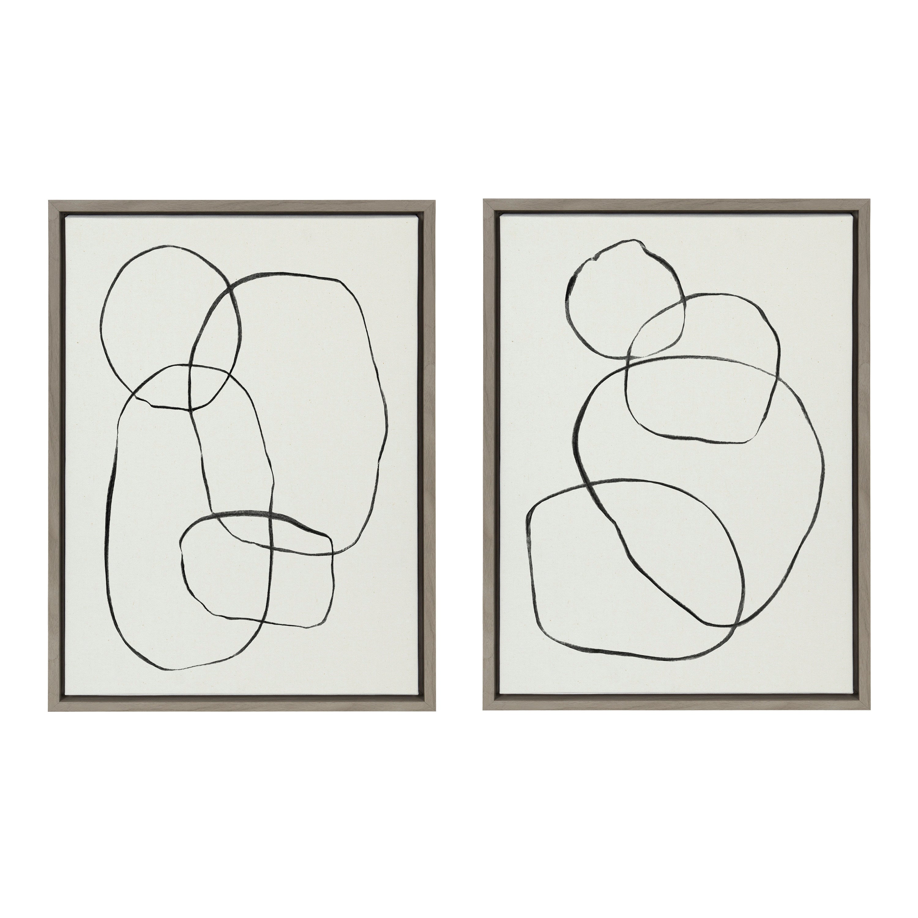 Sylvie Going in Circles Framed Textured Canvas Set by Teju Reval of SnazzyHues
