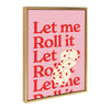 Sylvie Let Me Roll It Pink Red Framed Canvas by Alli Standefer