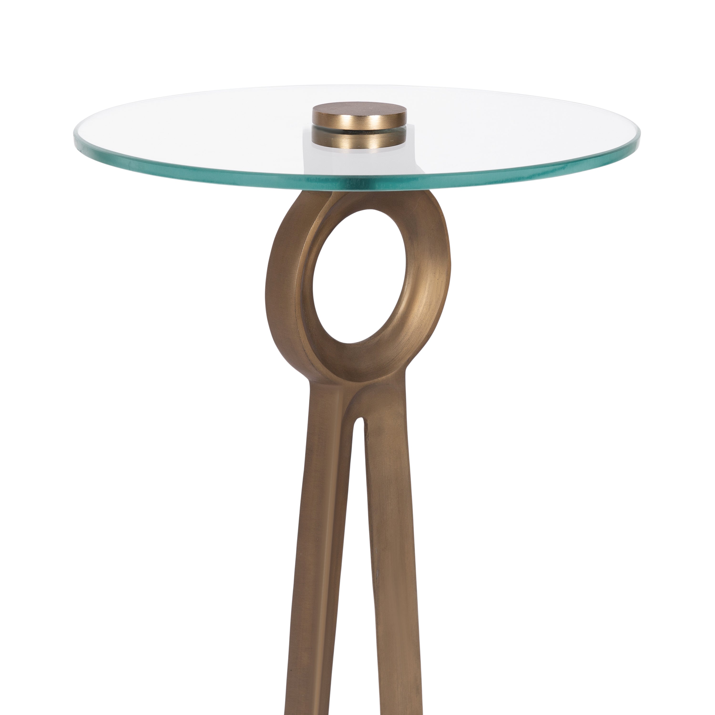 Side Table 12x12x22 Clear Gold 3