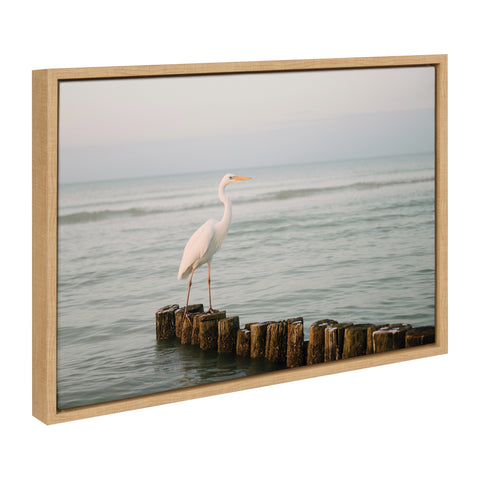 Sylvie Great White Heron Isla Holbox Framed Canvas by Crystal Lynn Collins
