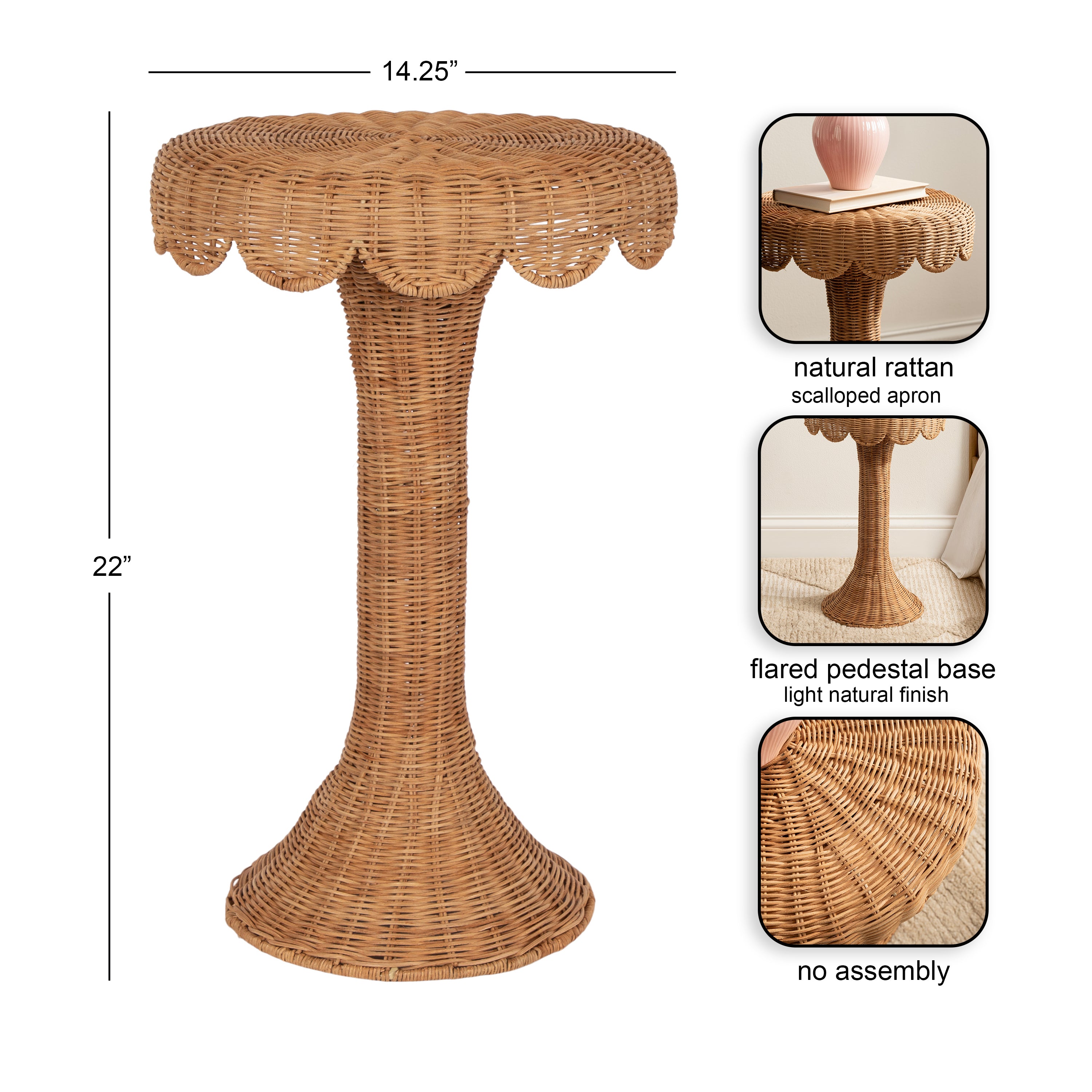 Side Table 15x15x22 Natural 2