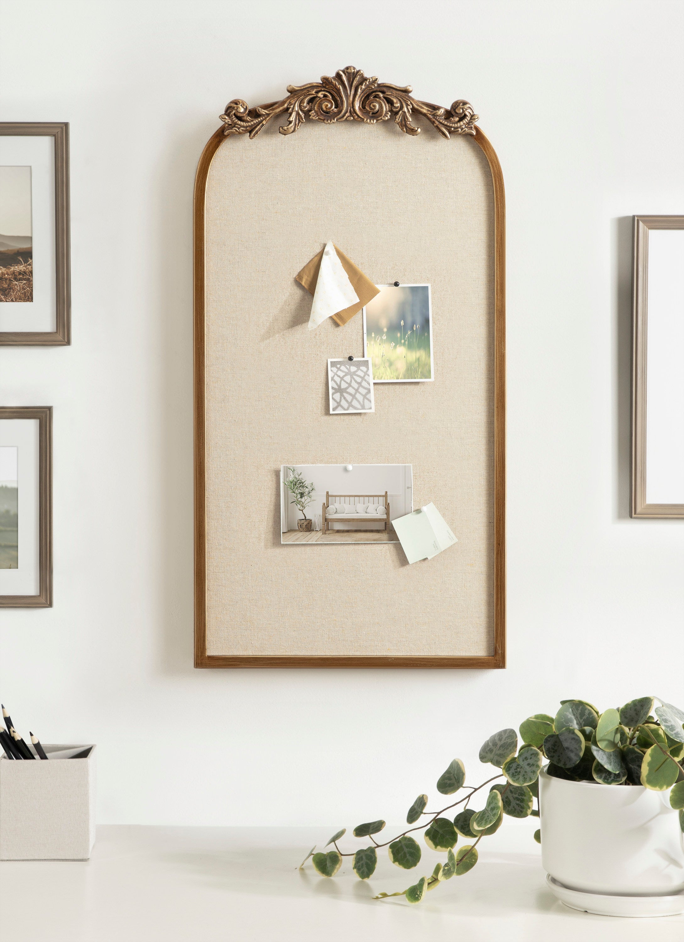 Kate and Laurel Arendahl Vintage Decorative Arched Pinboard, 19 x 31 ...