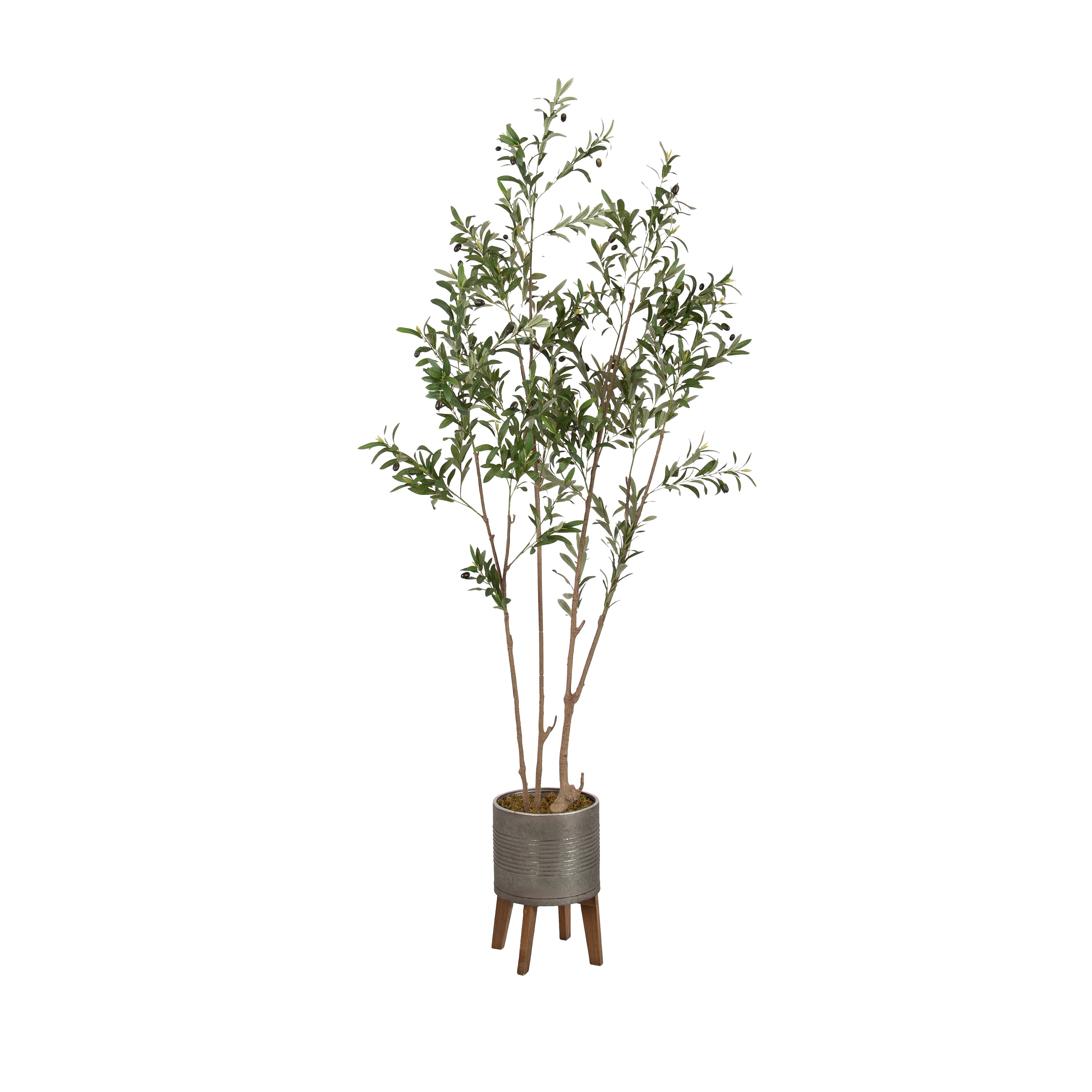 Faux Tree 7.5' Pewter Rustic Brown 1