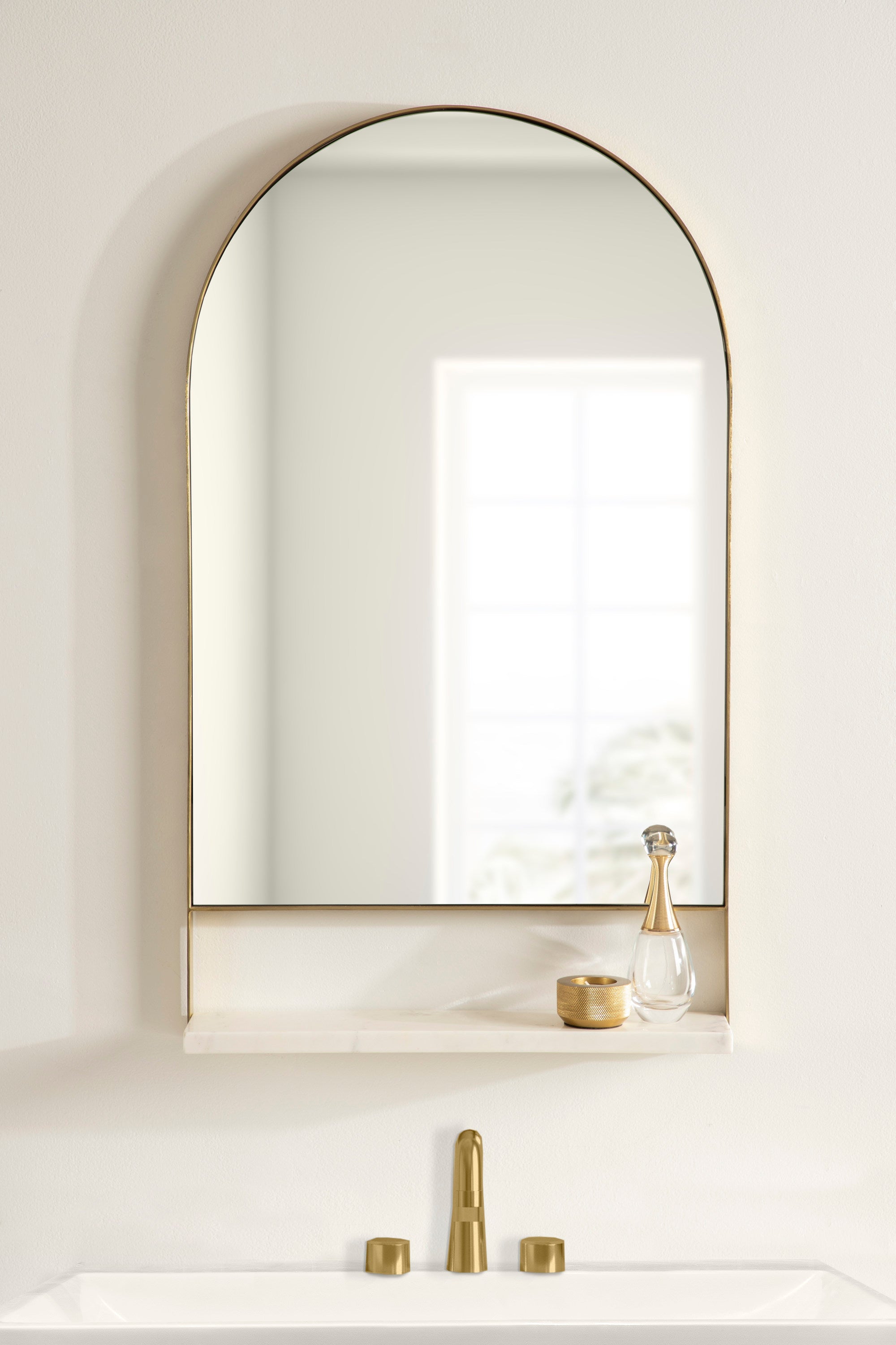 Chadwin Arch Wall Mirror with Shelf