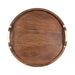 Single Tray 18" Diameter Walnut Brown Gold 4