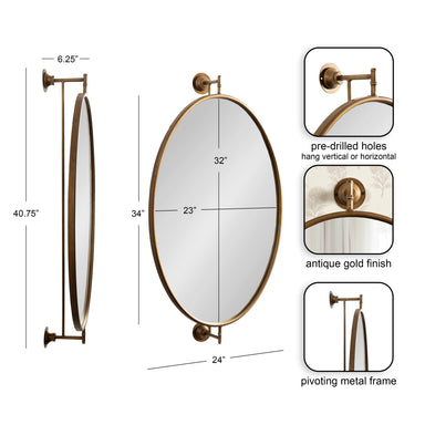 Functional Mirror 24x41 Gold 2