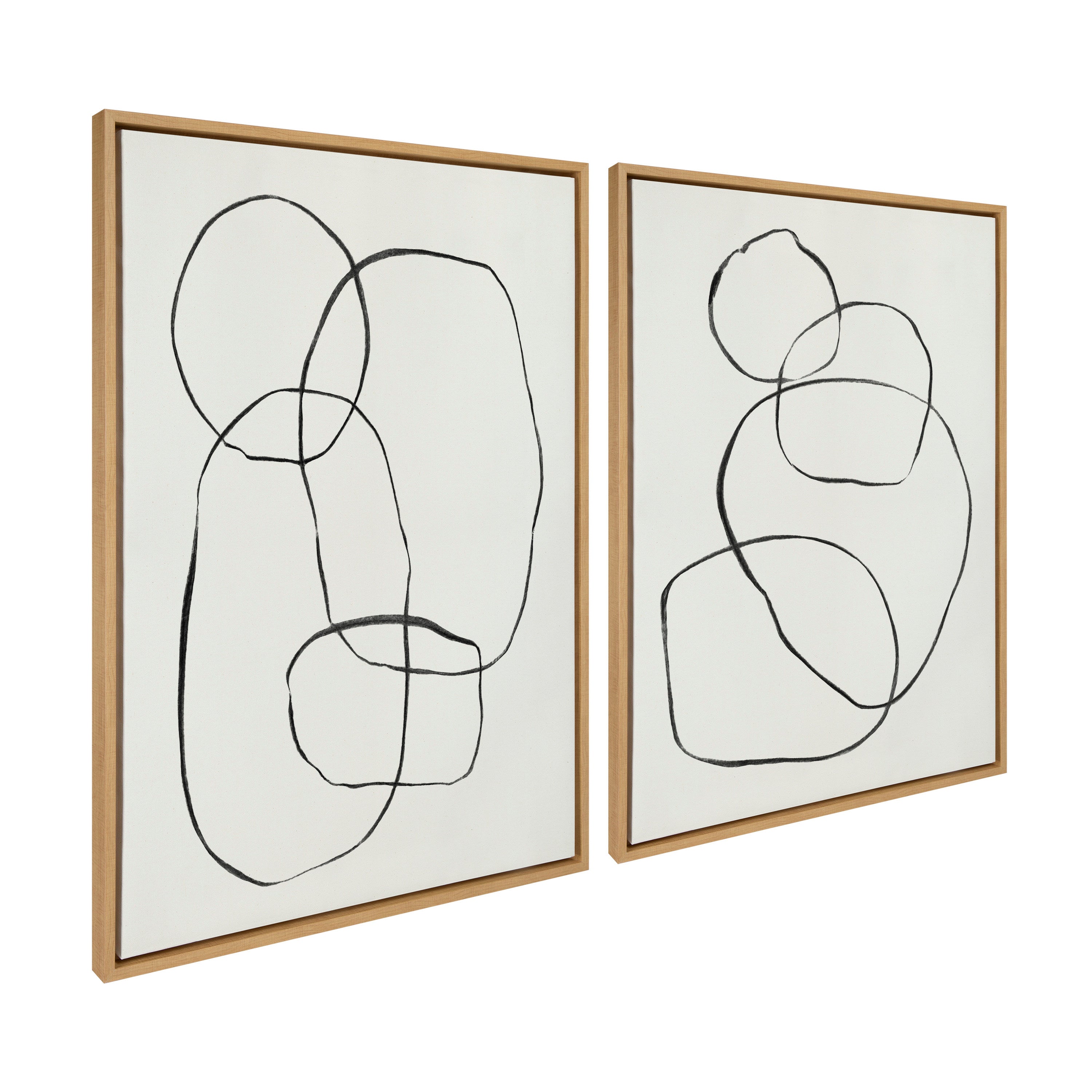 Sylvie Going in Circles Framed Textured Canvas Set by Teju Reval of SnazzyHues