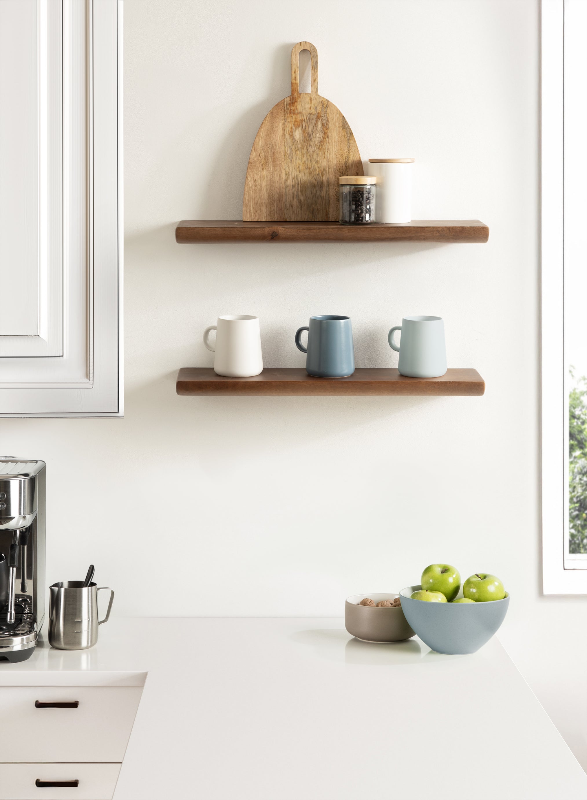 Floating Shelf Walnut Brown 2 Piece 24 Inch 8