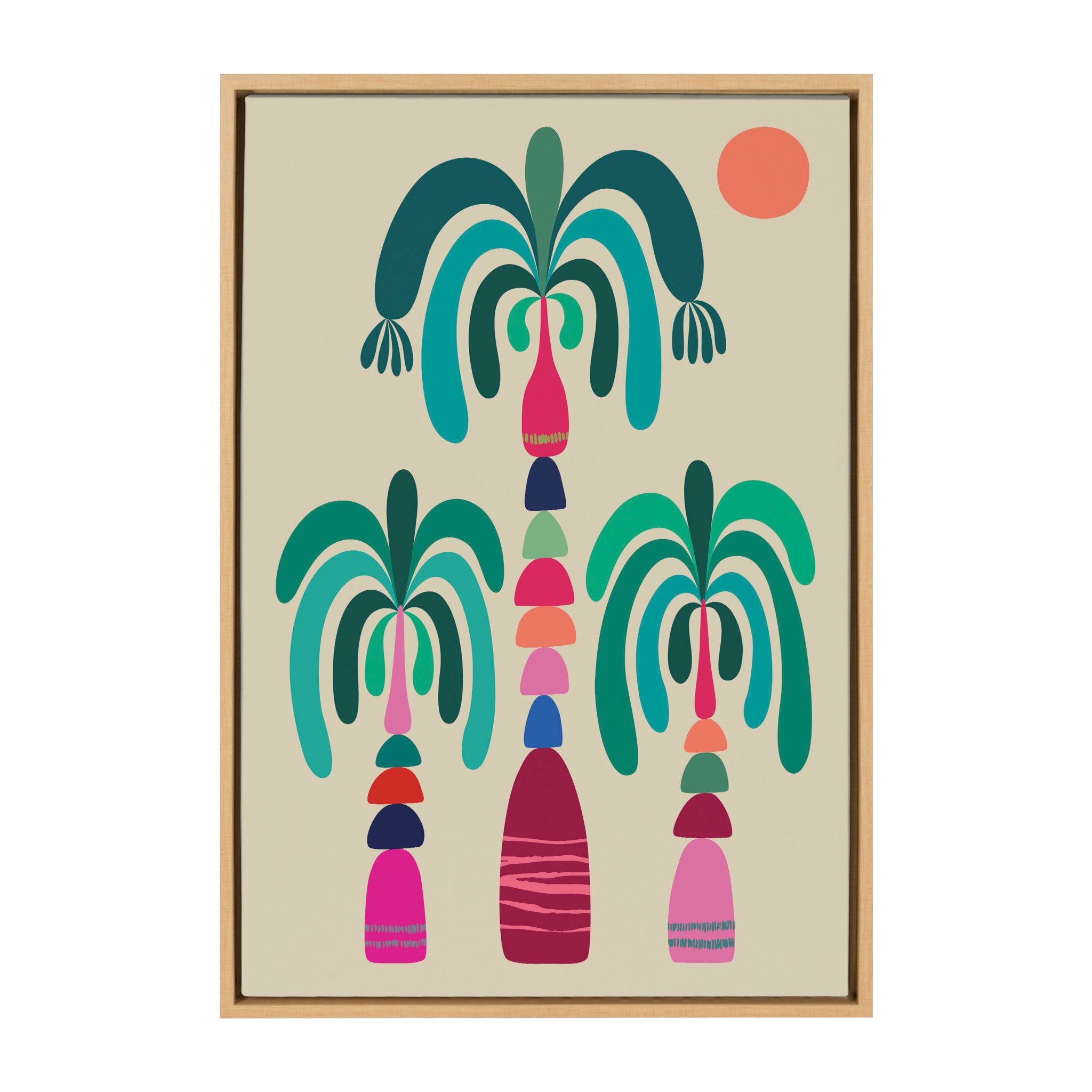 Sylvie MCM Palm Trees Framed Canvas by Rachel Lee