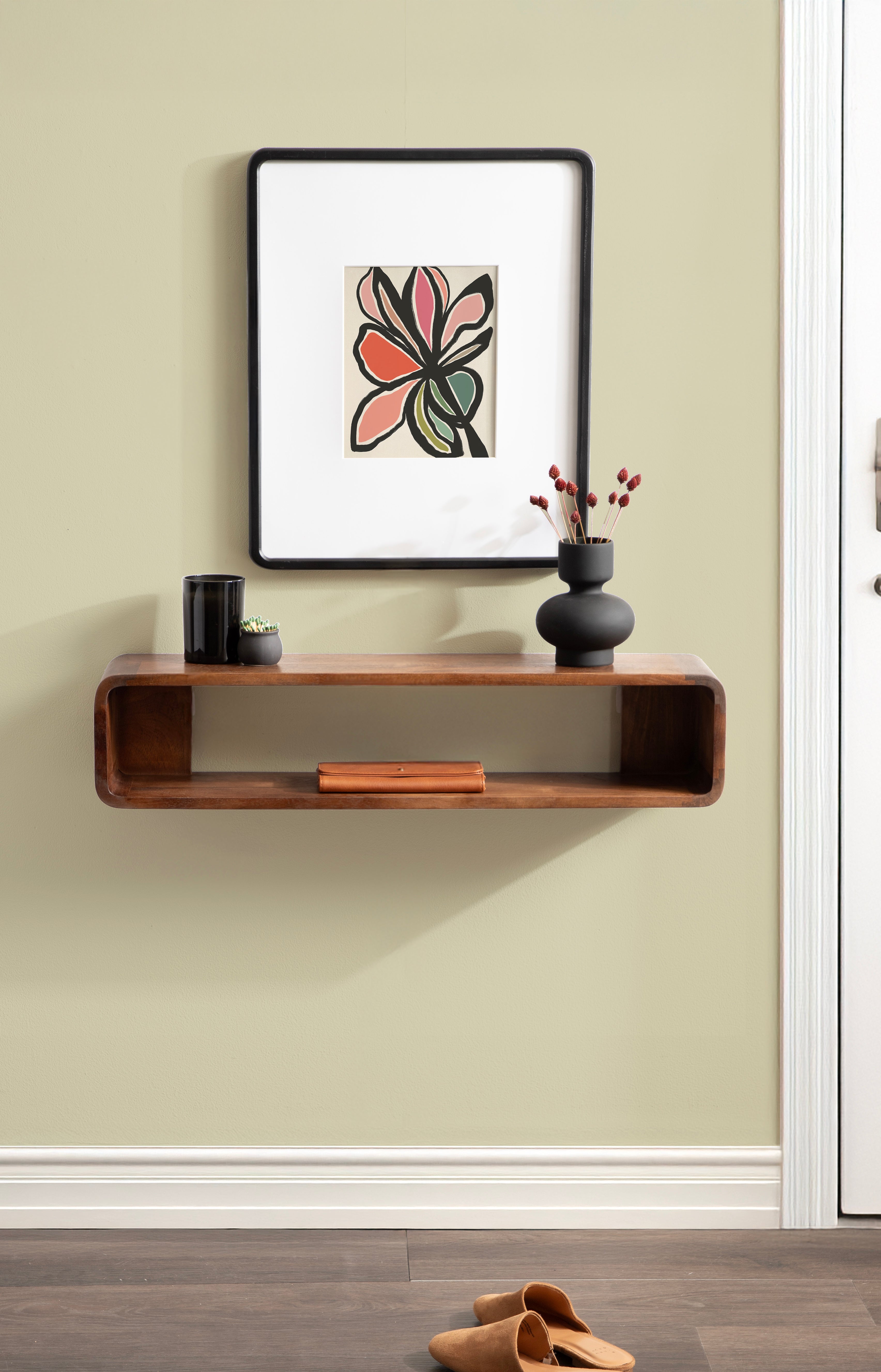 Floating Console Table Walnut Brown 30x7x7 7