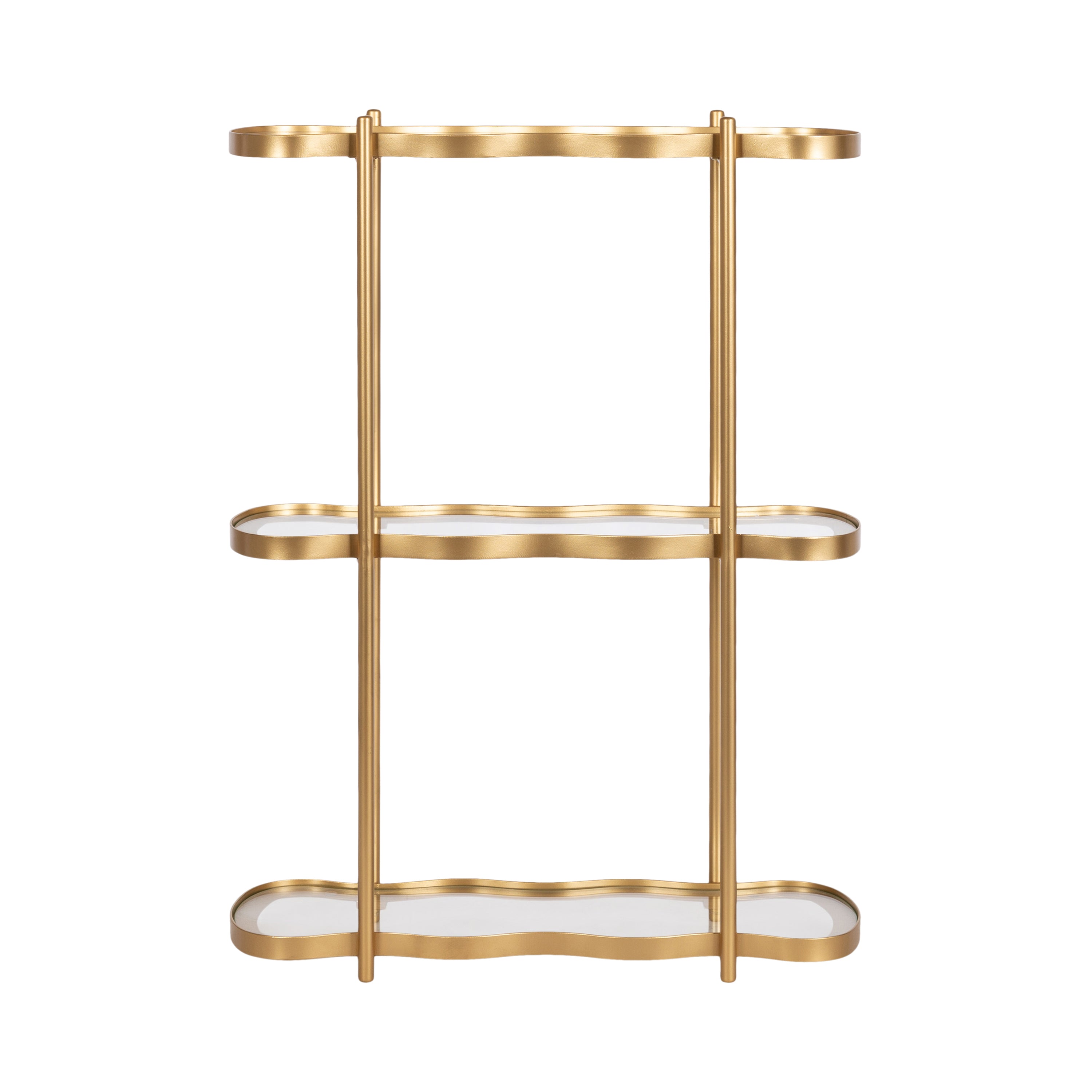 Curventi Tiered Wall Shelf Glass and Metal