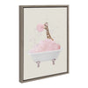 Sylvie Giraffe Taking a Bath Framed Canvas by July Art Prints