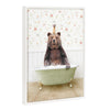 Sylvie Beaded Bear and Weasel in Country Cottage Bath Framed Canvas by Amy Peterson