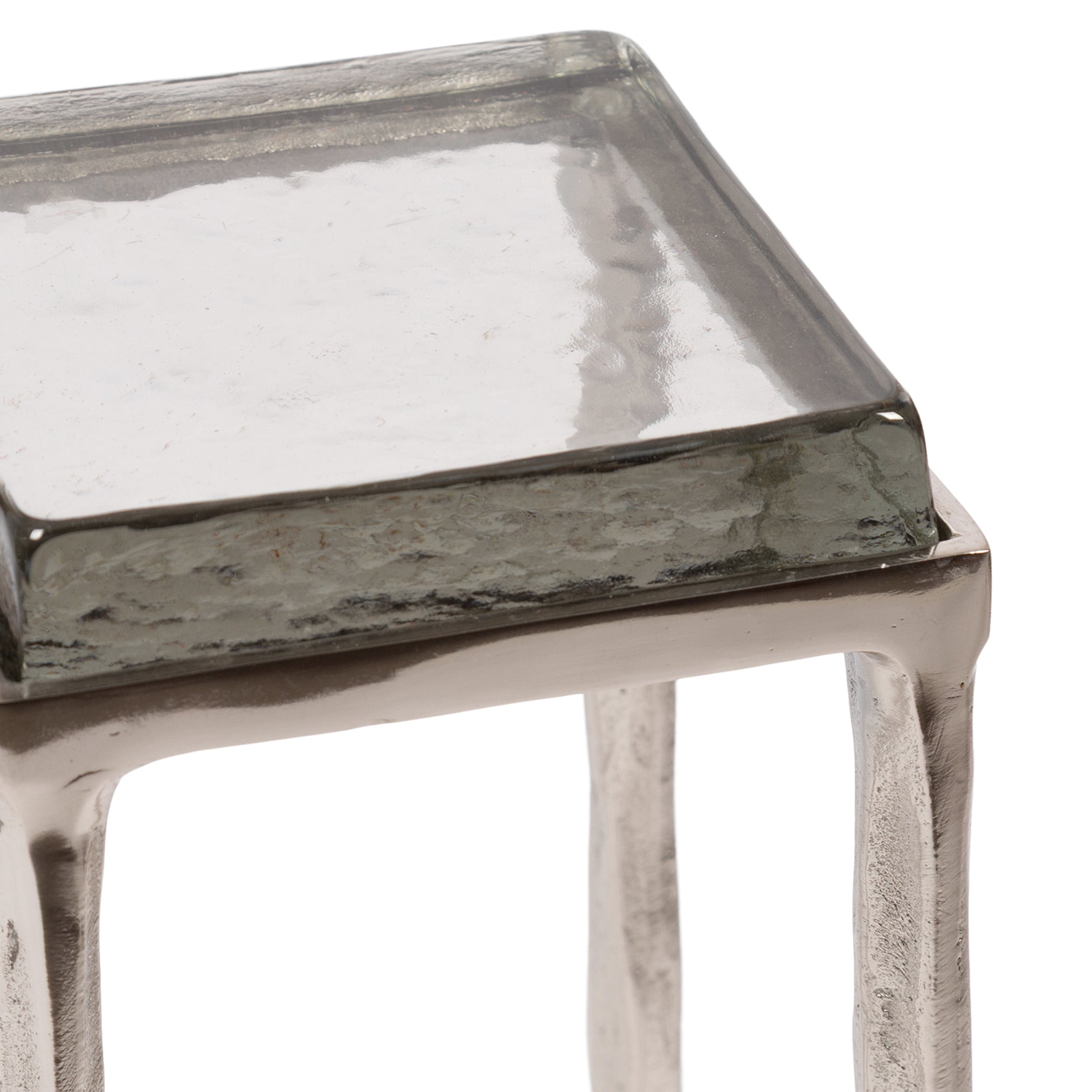 Drink Table Clear Silver 7x7x22 3