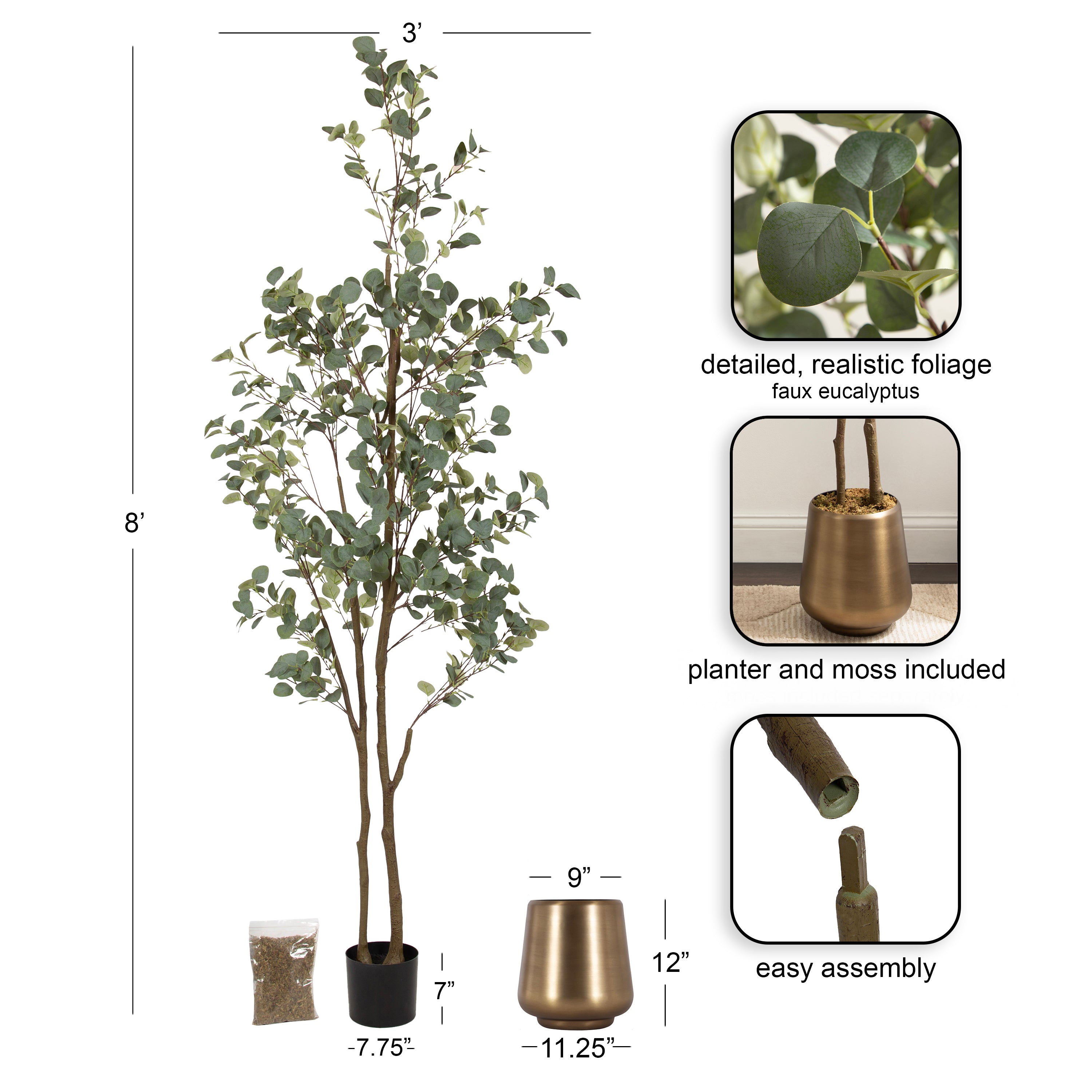 Faux Tree Gold 8' 2