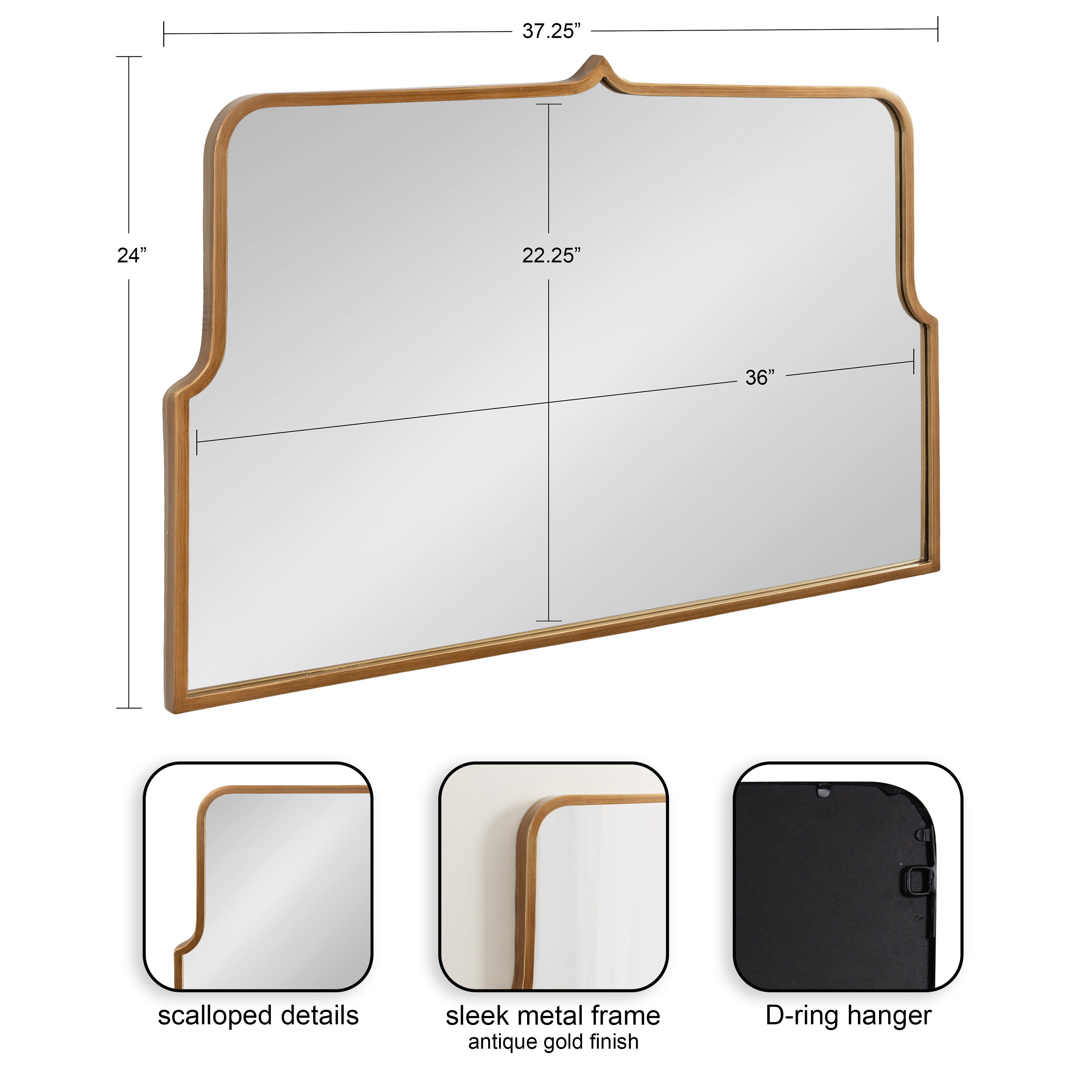 Gezella Scallop Arched Wall Mirror
