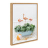 Sylvie Three Flamingos Beach House Bath Framed Canvas by Amy Peterson