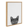 Sylvie Black Kitten Framed Canvas by Simon Te of Tai Prints