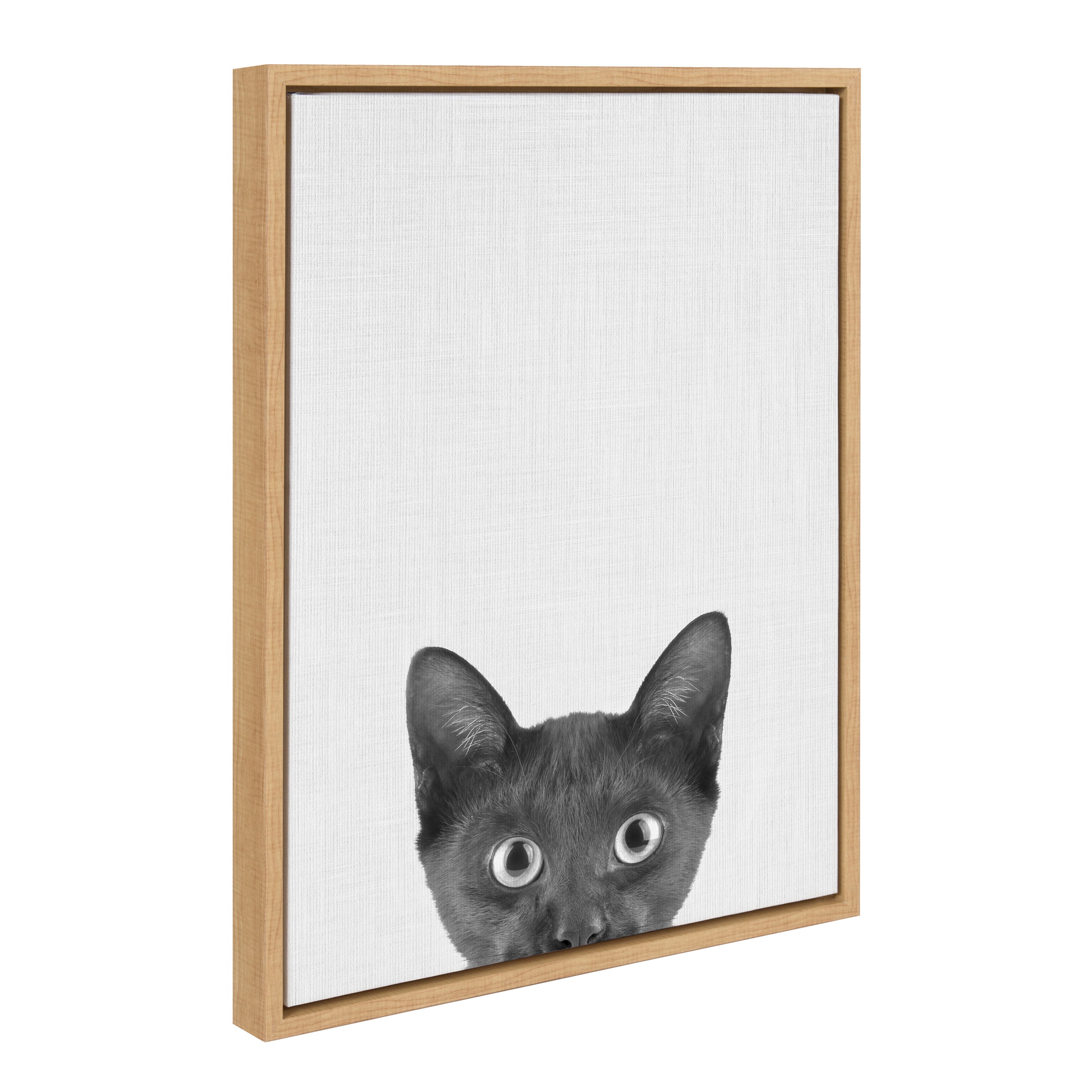 Sylvie Black Kitten Framed Canvas by Simon Te of Tai Prints