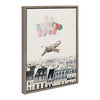 Sylvie Happy Elephant in Paris Framed Canvas by July Art Prints