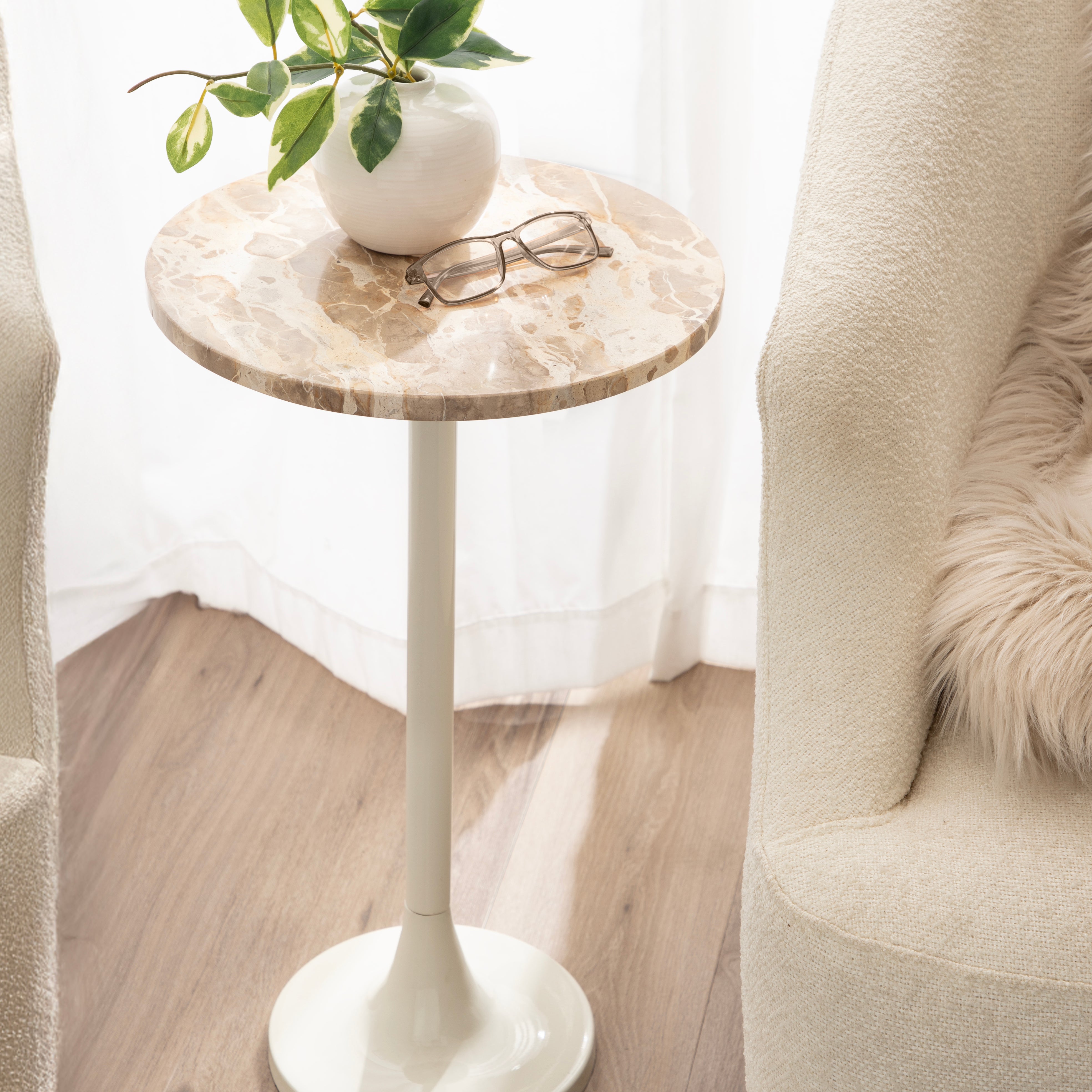 Side Table 14x14x24 White 6