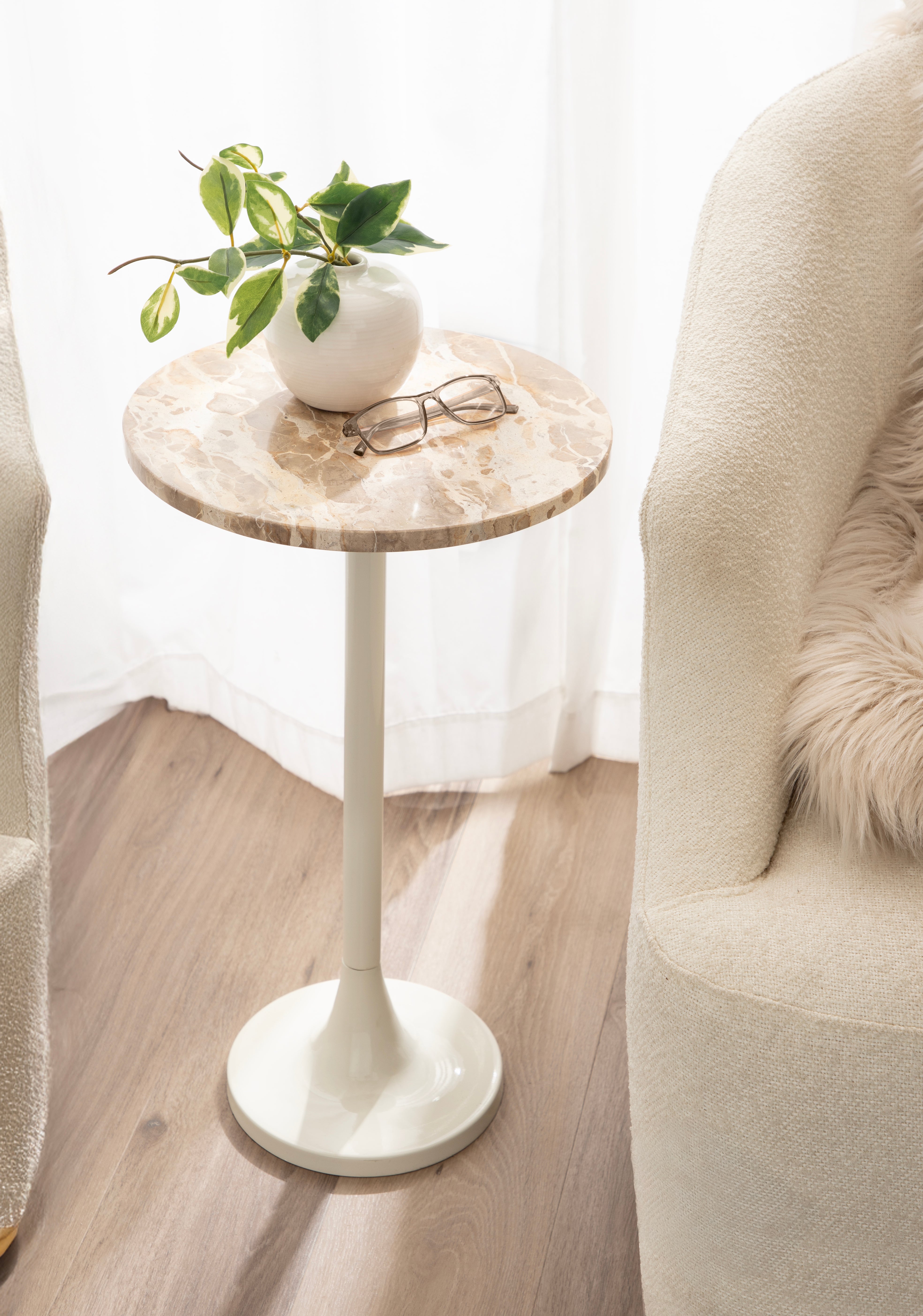 Drink Table Beige 14x14x24 6