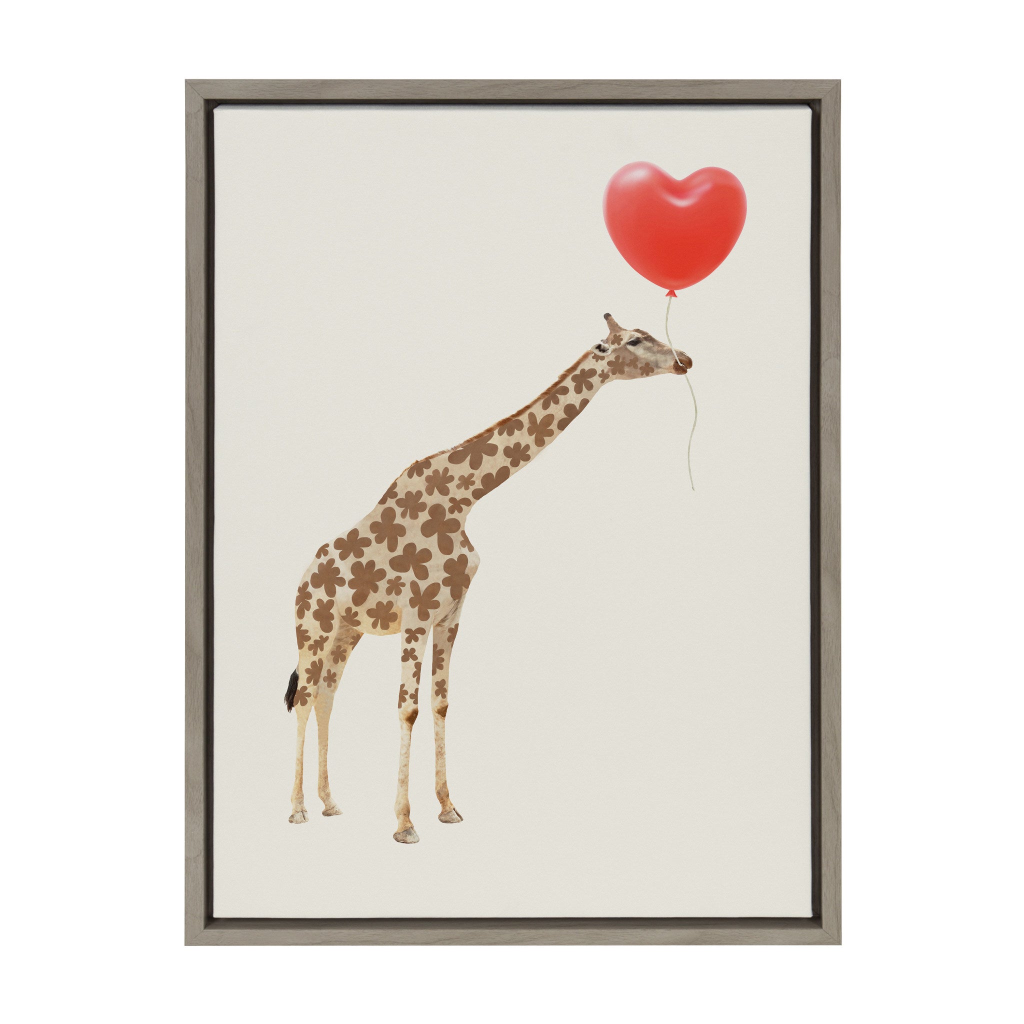 Sylvie Giraffe in Love Framed Canvas by July Art Prints