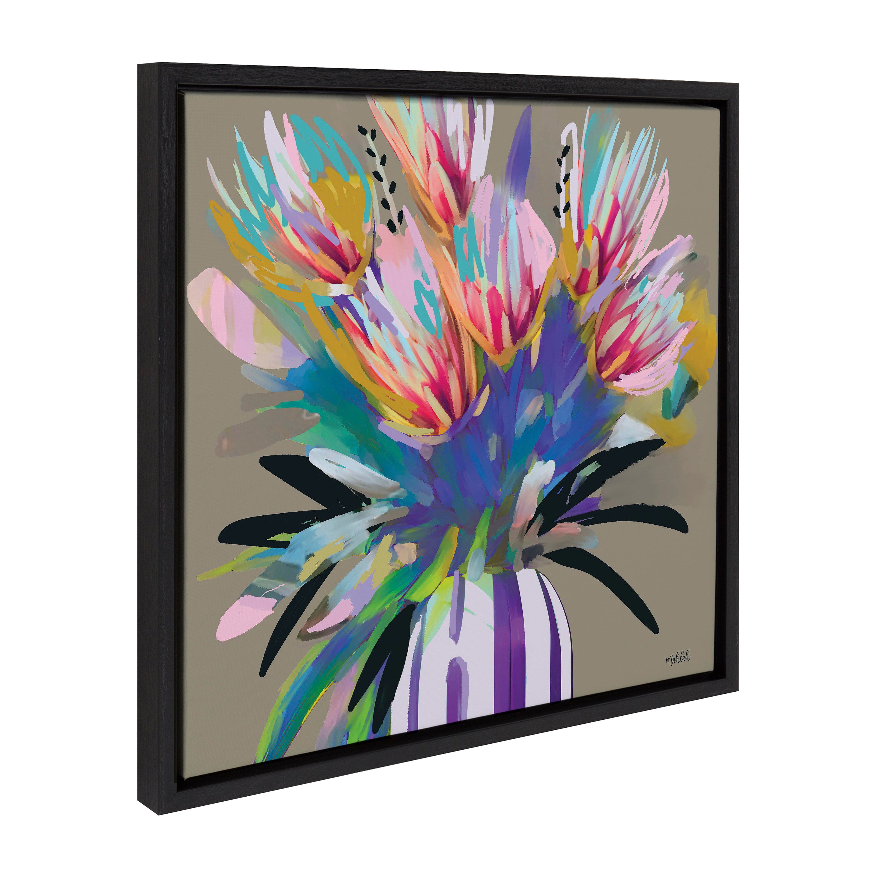 Sylvie Bright Flowers Framed Canvas by Inkheart Designs
