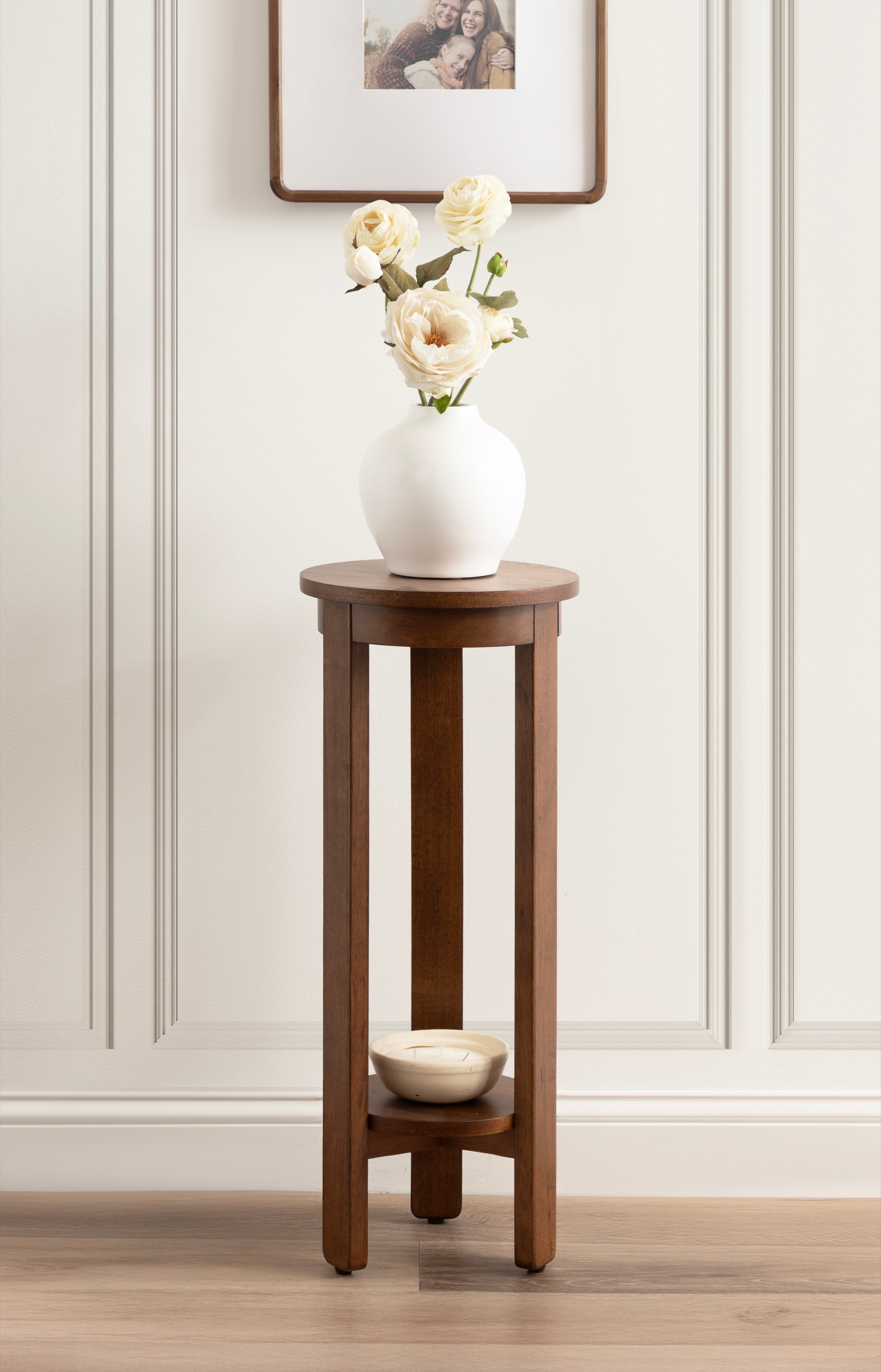 Side Table Walnut Brown 12x12x30 8