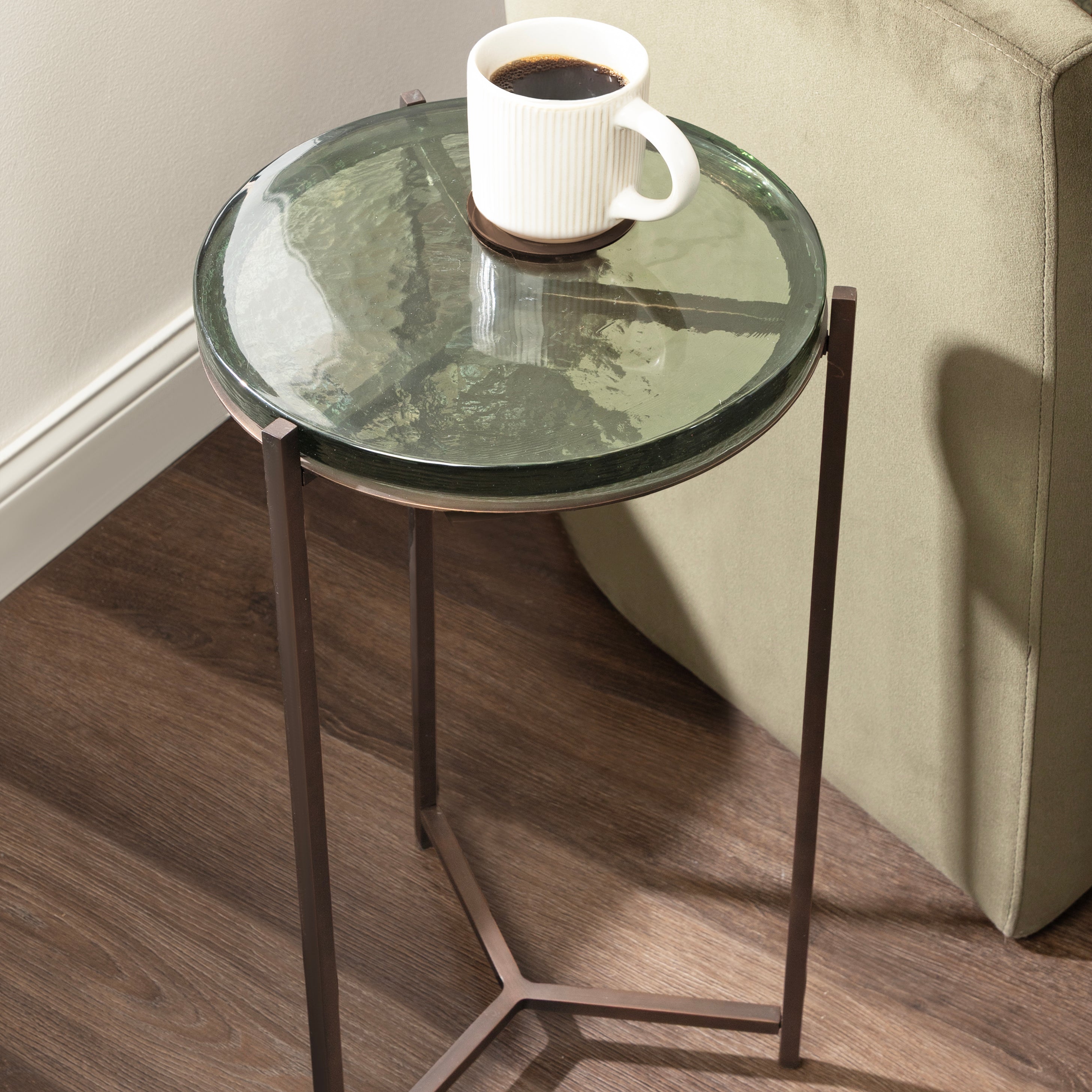 Side Table 13x13x24 Green Bronze 6