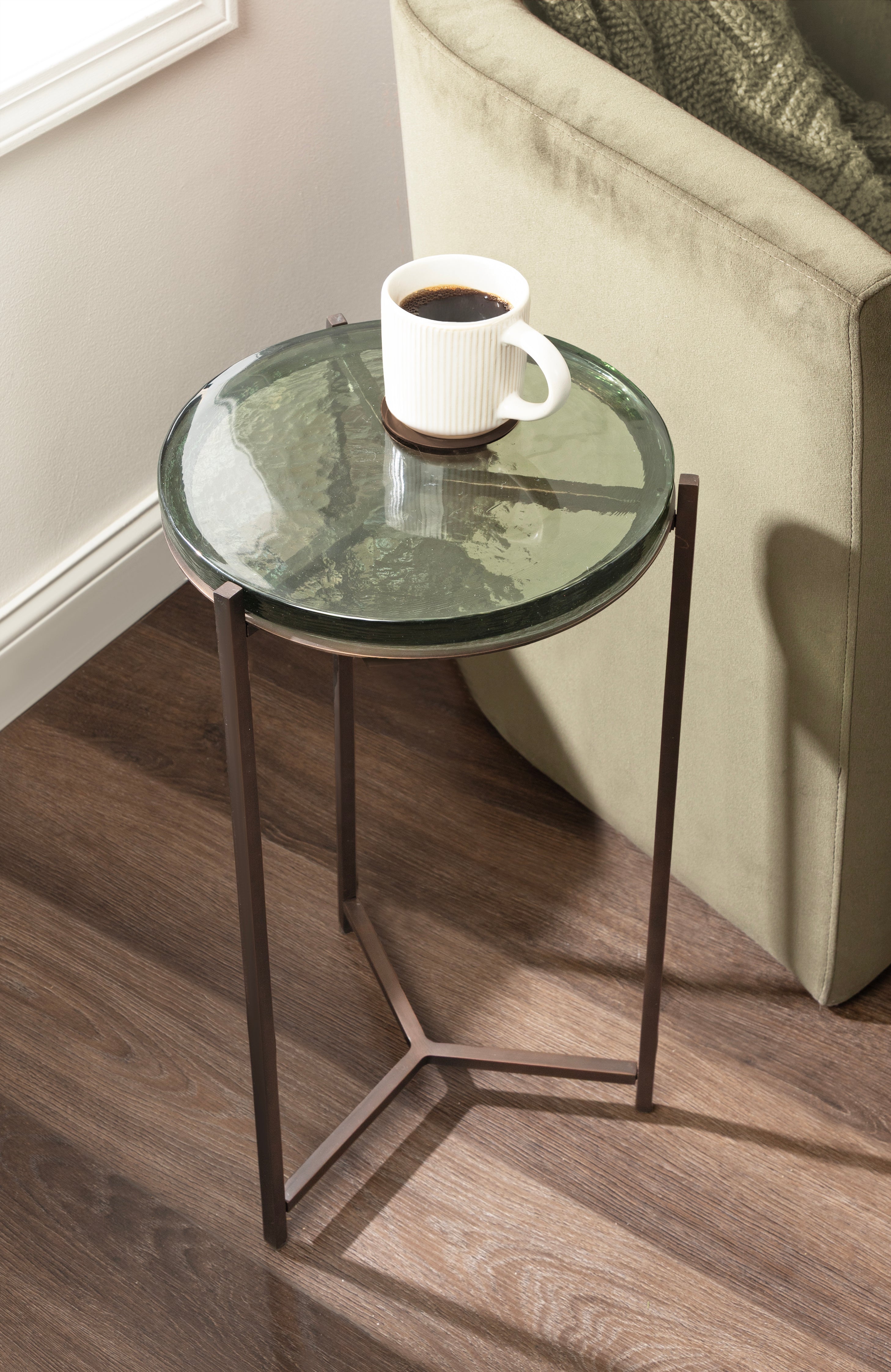 Side Table Green Bronze 13x13x24 6