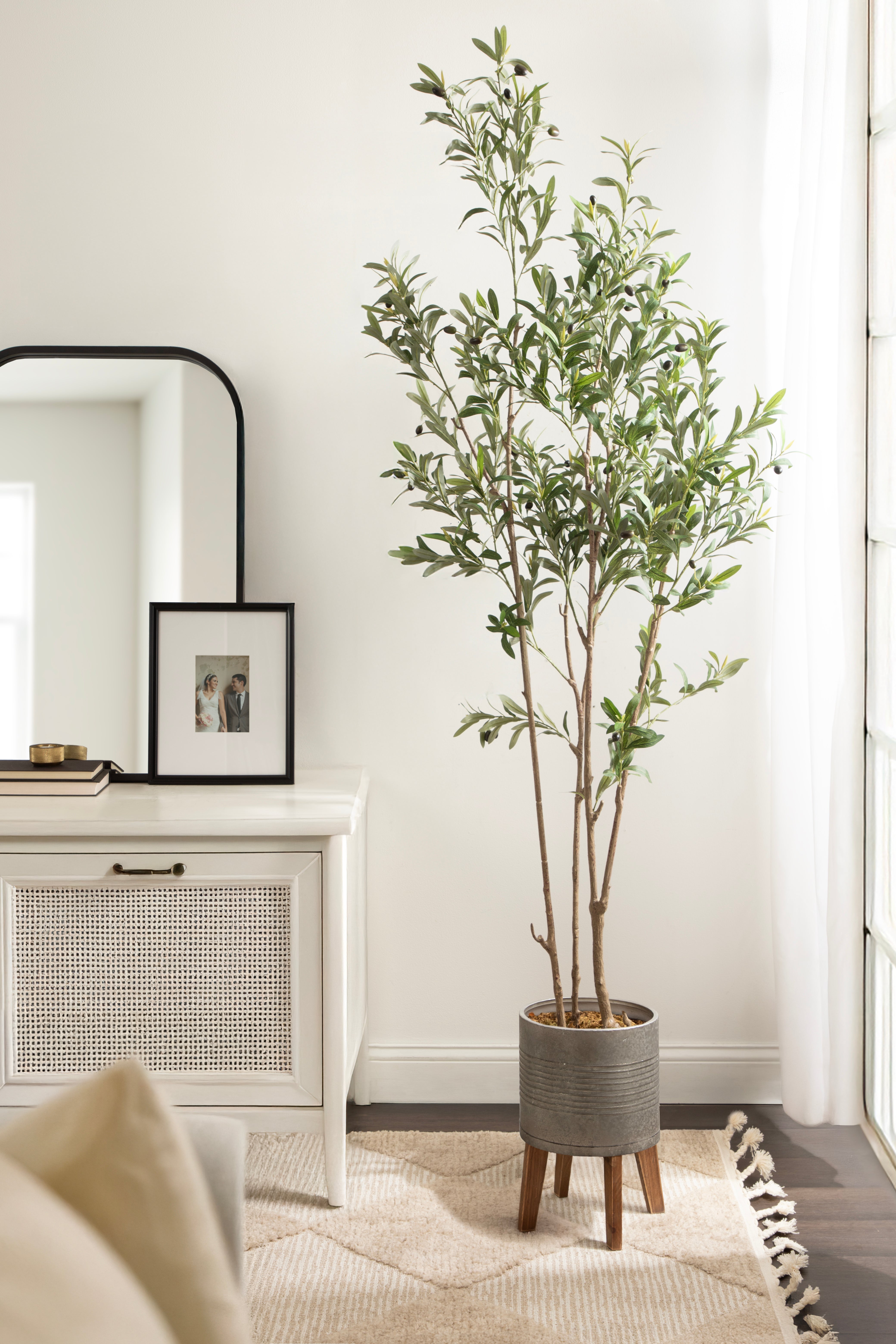 Faux Tree 7.5' Pewter Rustic Brown 8