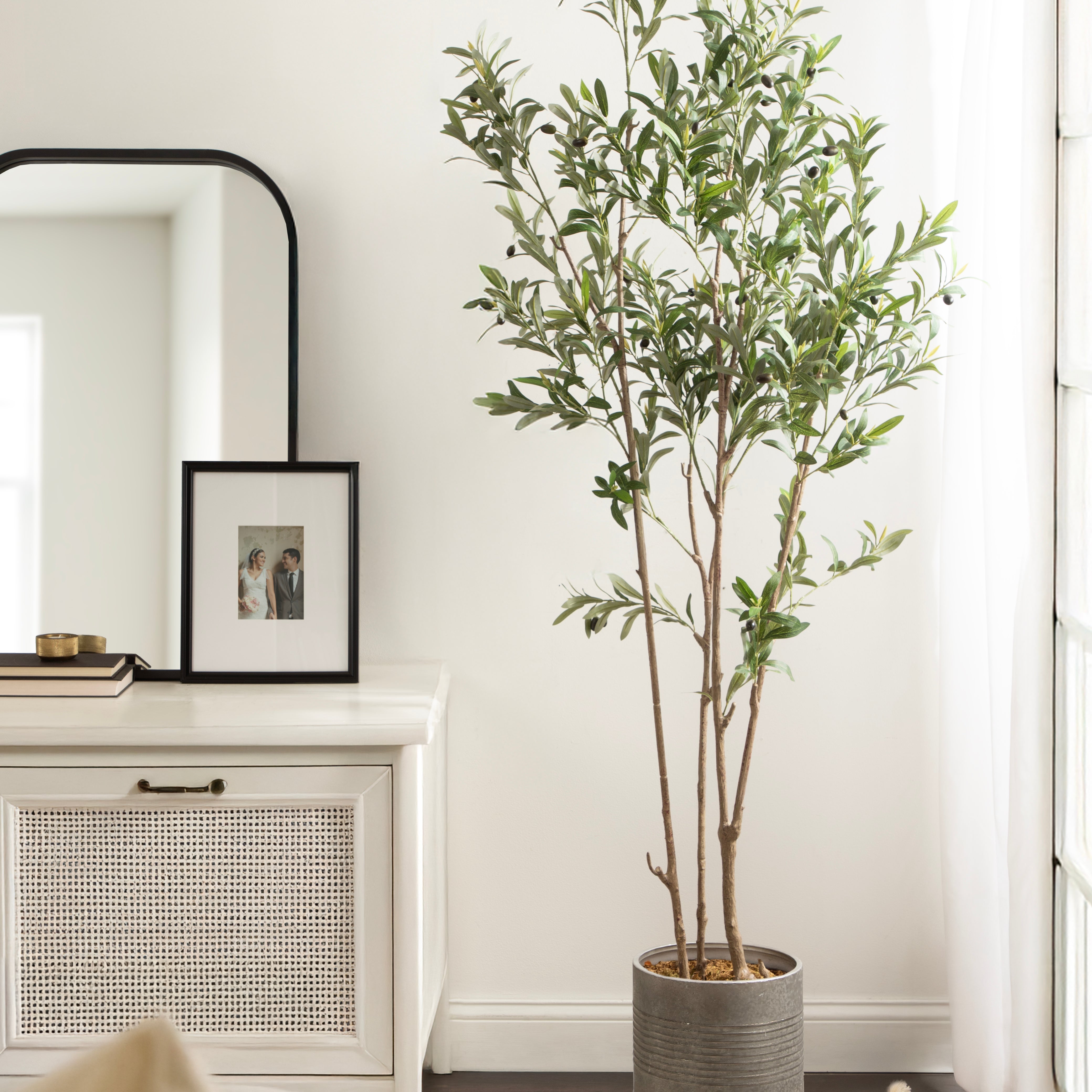 Faux Tree 7.5' Pewter Rustic Brown 8
