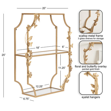 Accent Shelf 20x7x25 Gold 2