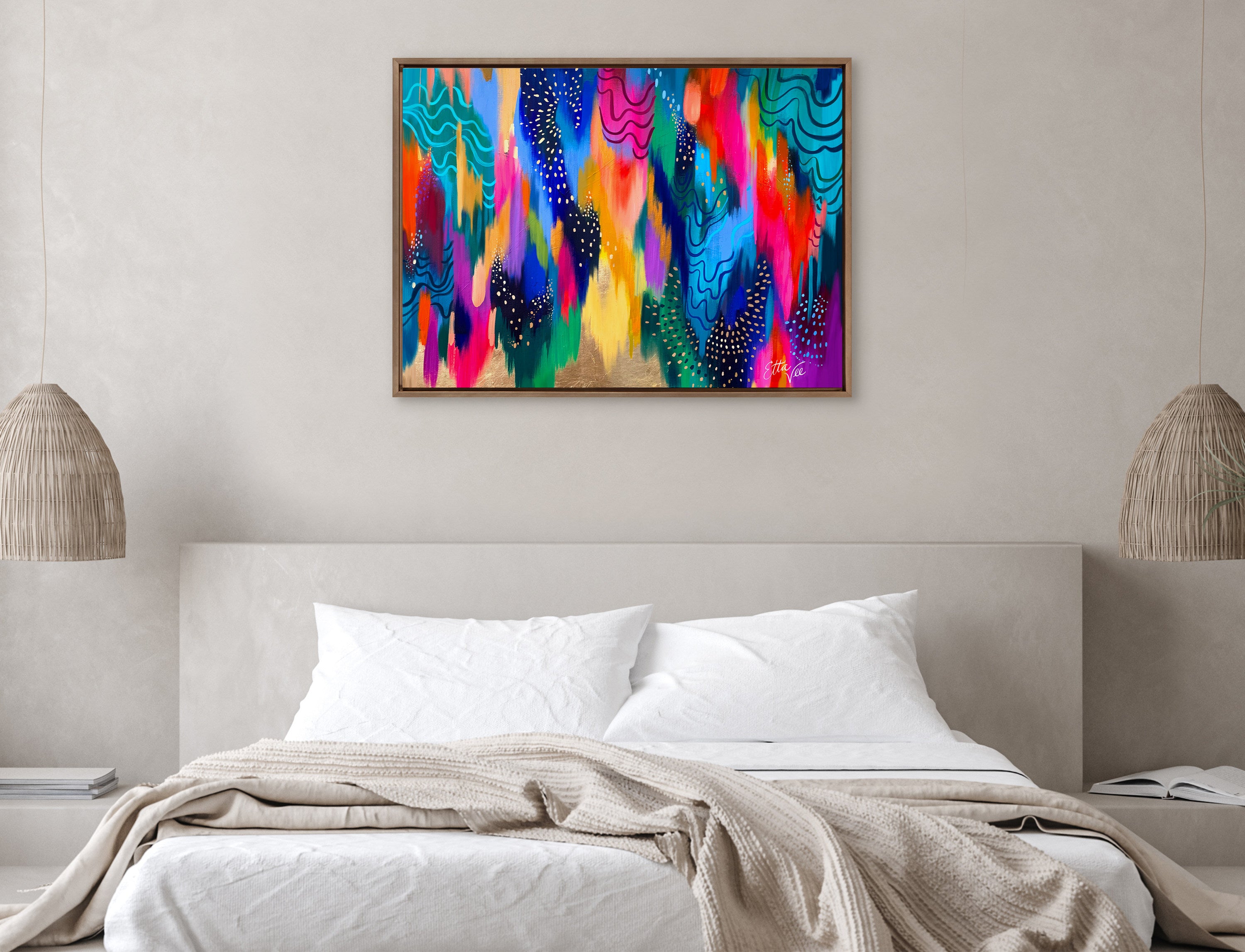 Sylvie EV Brushstroke 128 Framed Canvas by Jessi Raulet of Ettavee