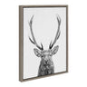 Sylvie The Red Deer BW Framed Canvas by Simon Te of Tai Prints