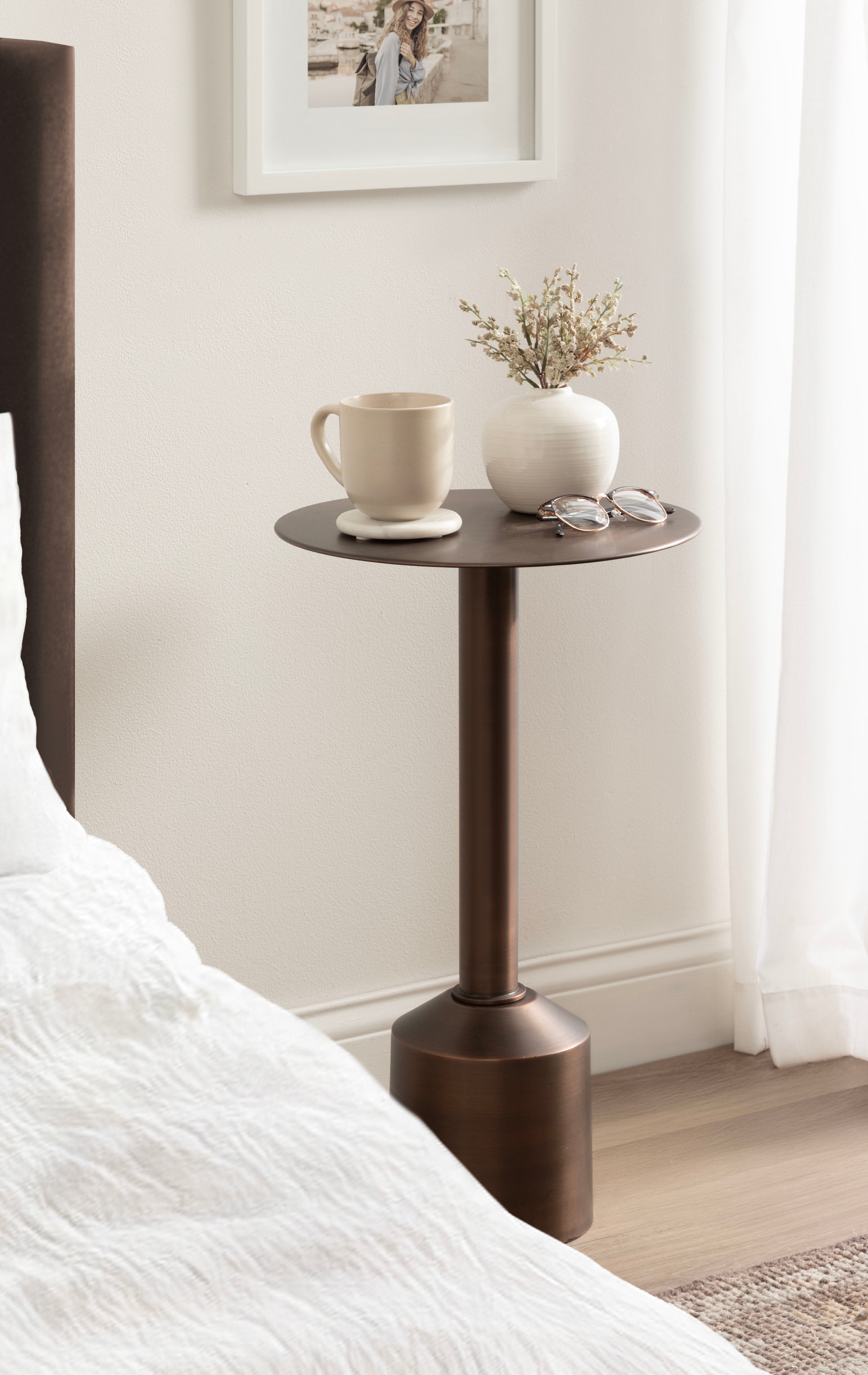 Side Table Bronze 14x14x24 6
