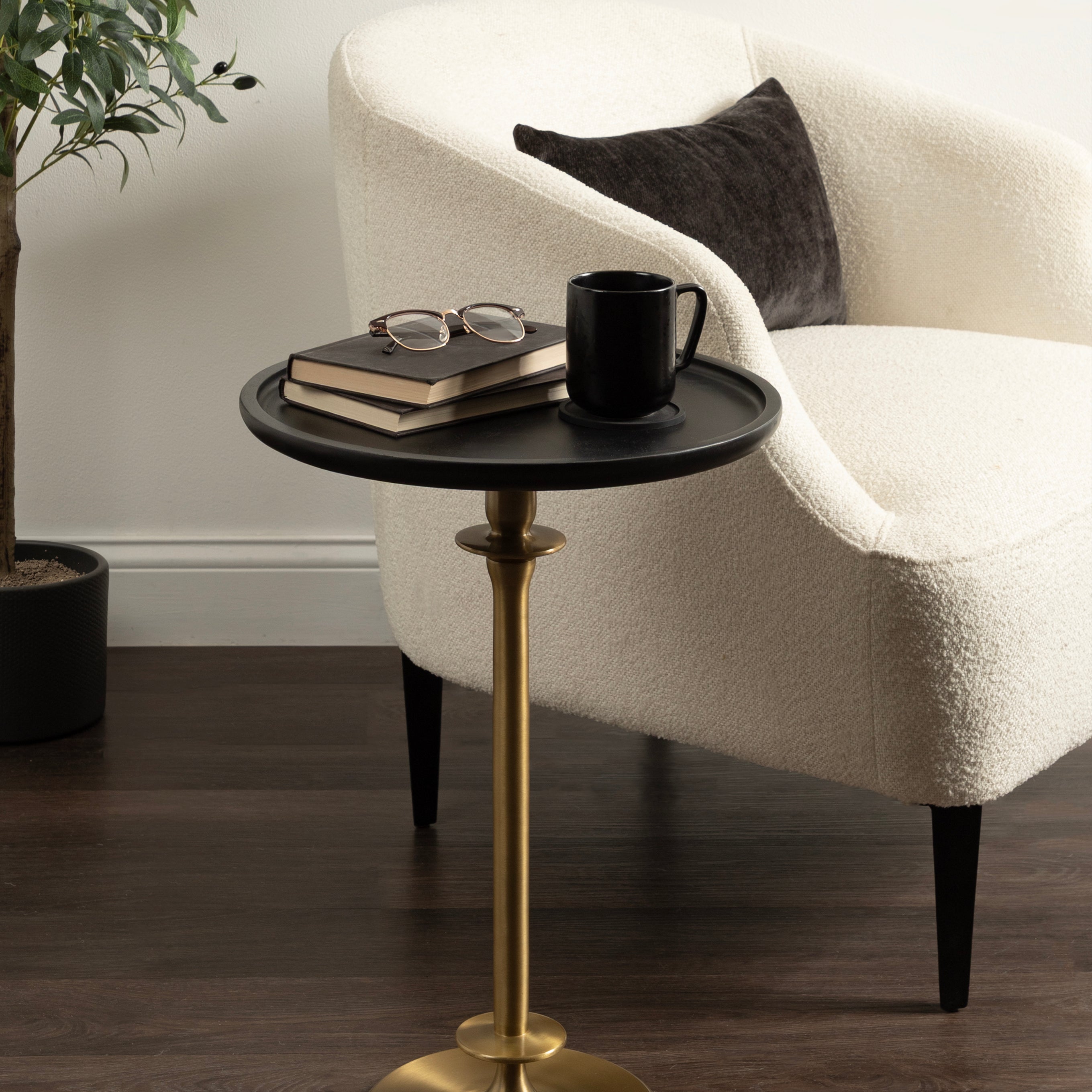 Side Table 17x17x24 Black Gold 6