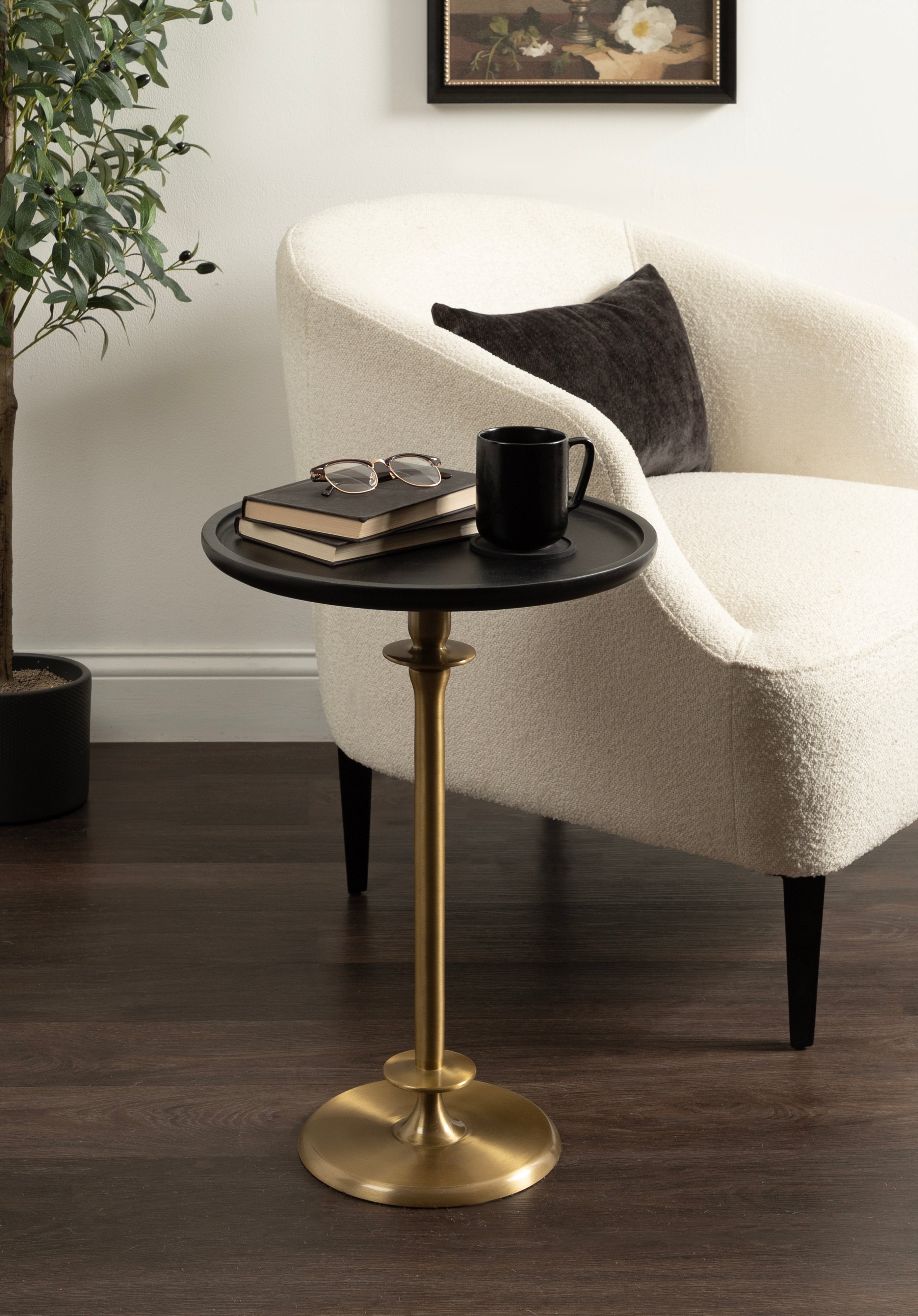 Side Table Black Gold 17x17x24 6