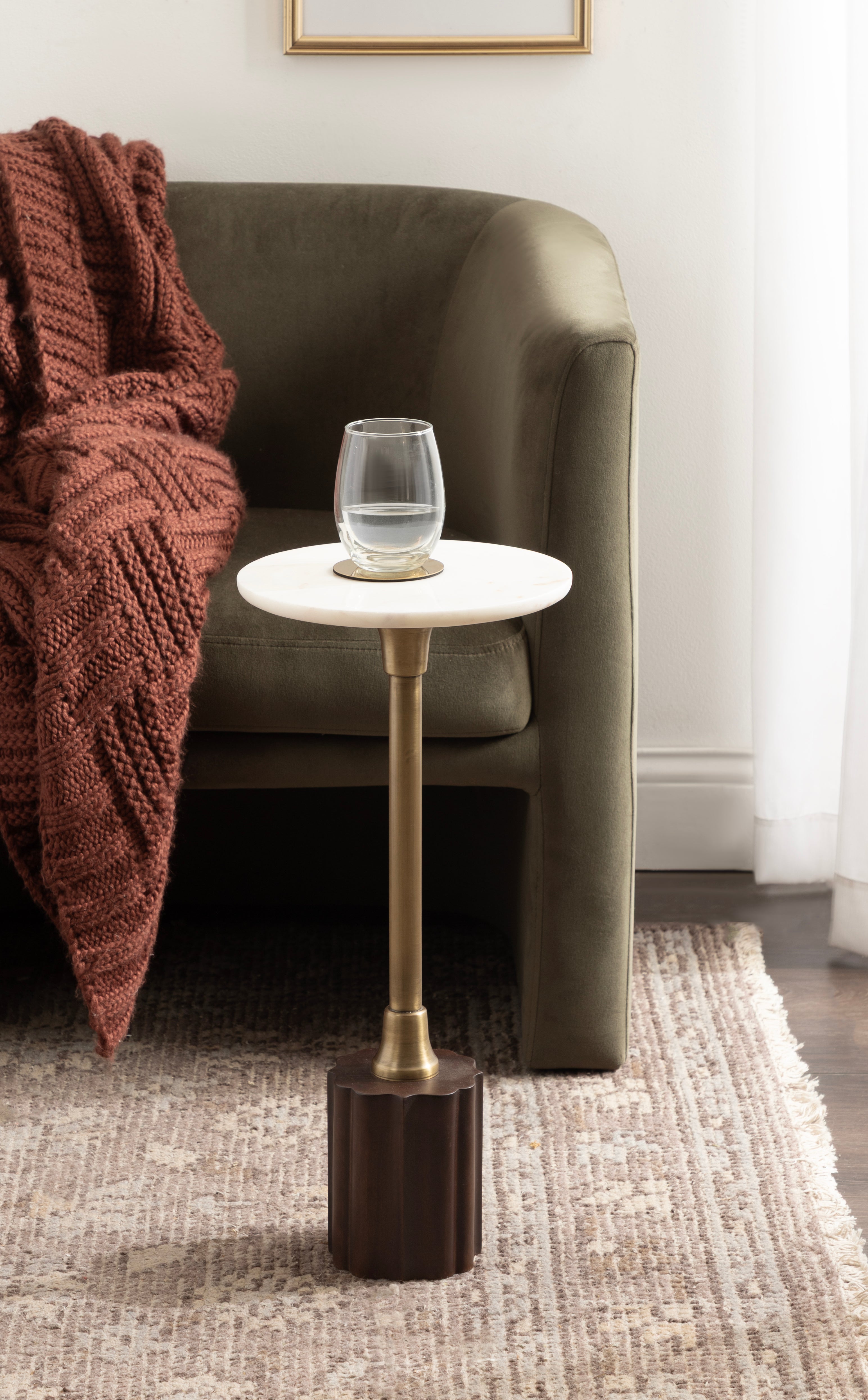 Drink Table Dark Brown Gold 10x10x22 6