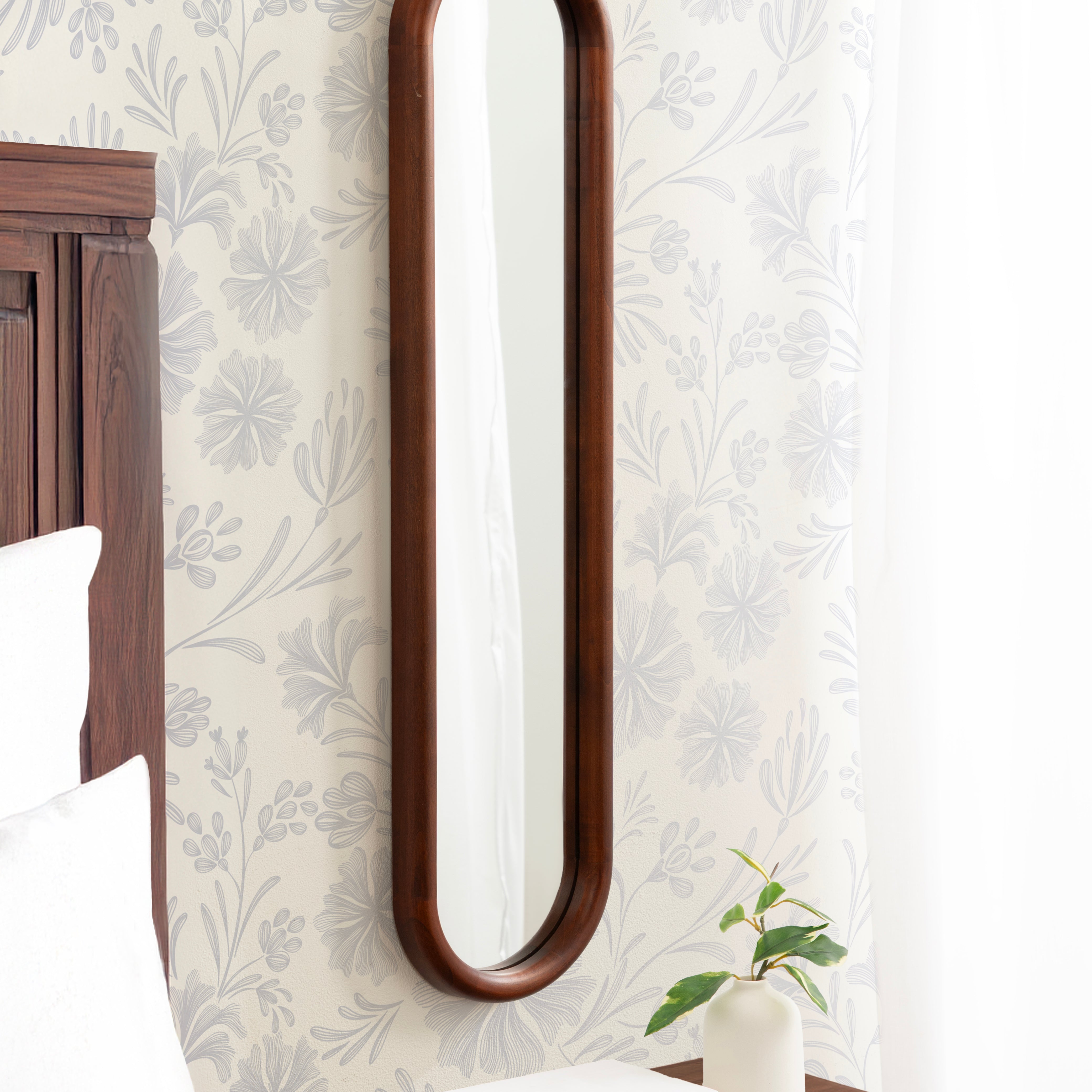 Capsule Mirror 9x36 Walnut Brown 7