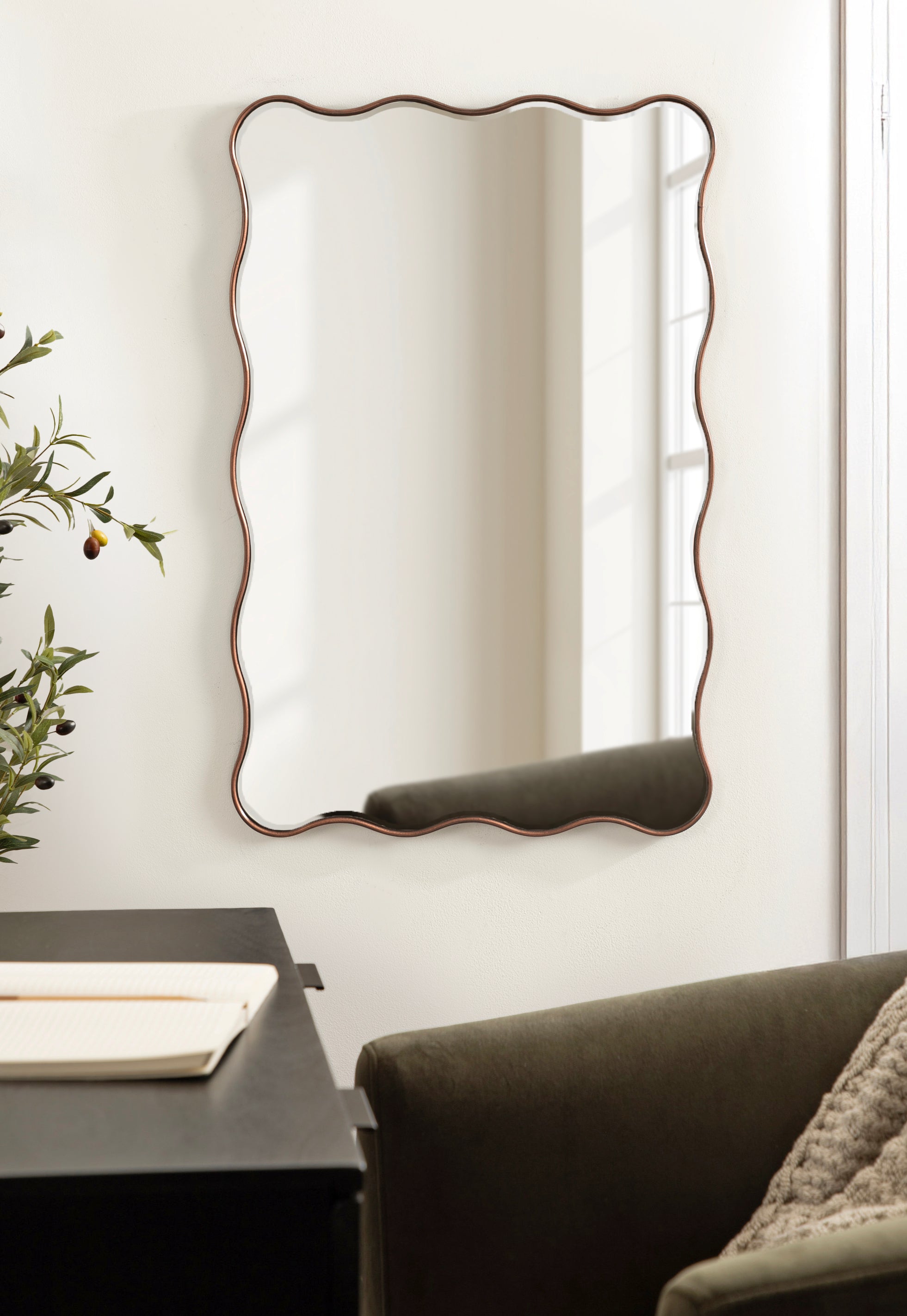 Viona Rectangle Scalloped Mirror