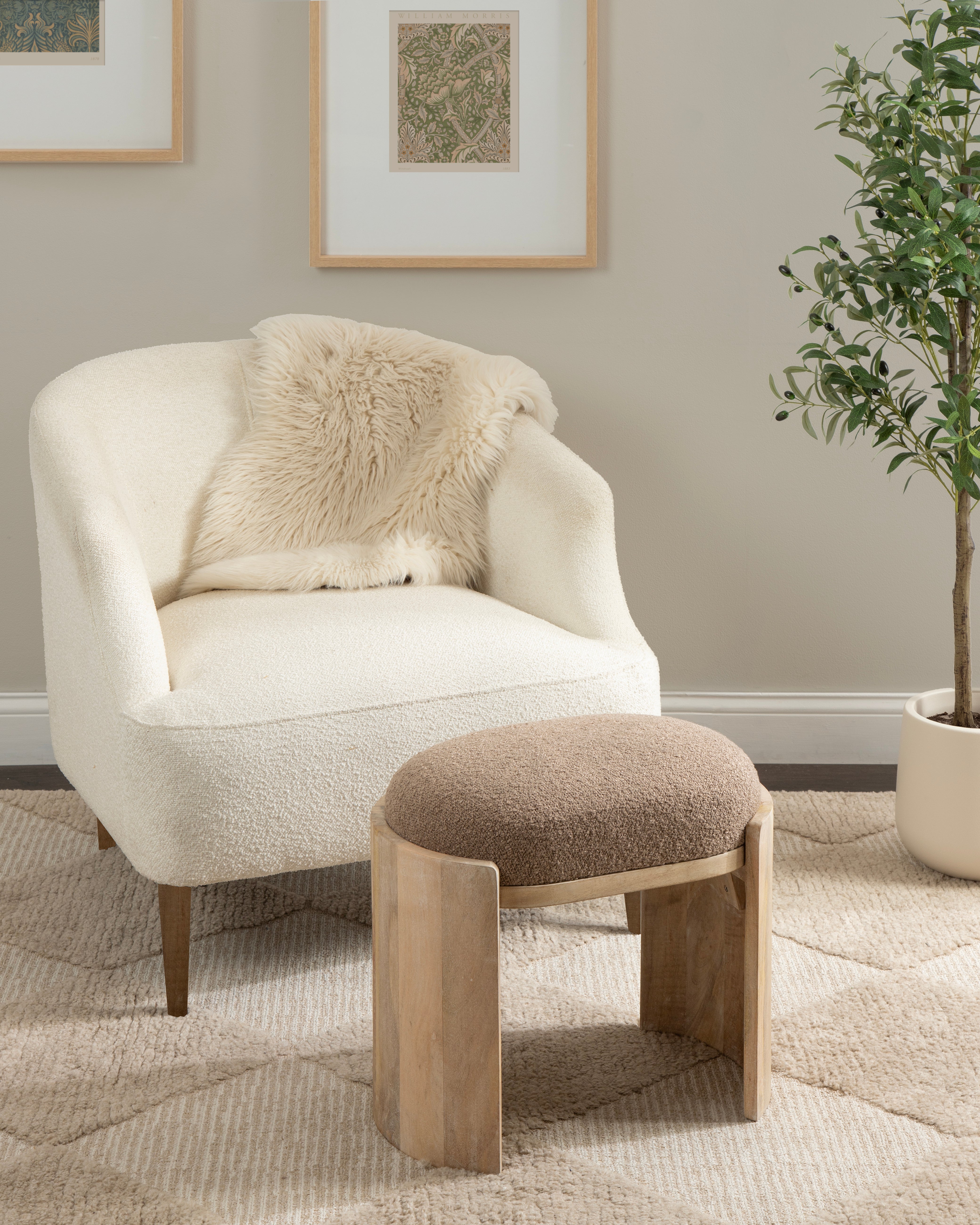 Standard Ottoman Natural Beige 20x12x19 7