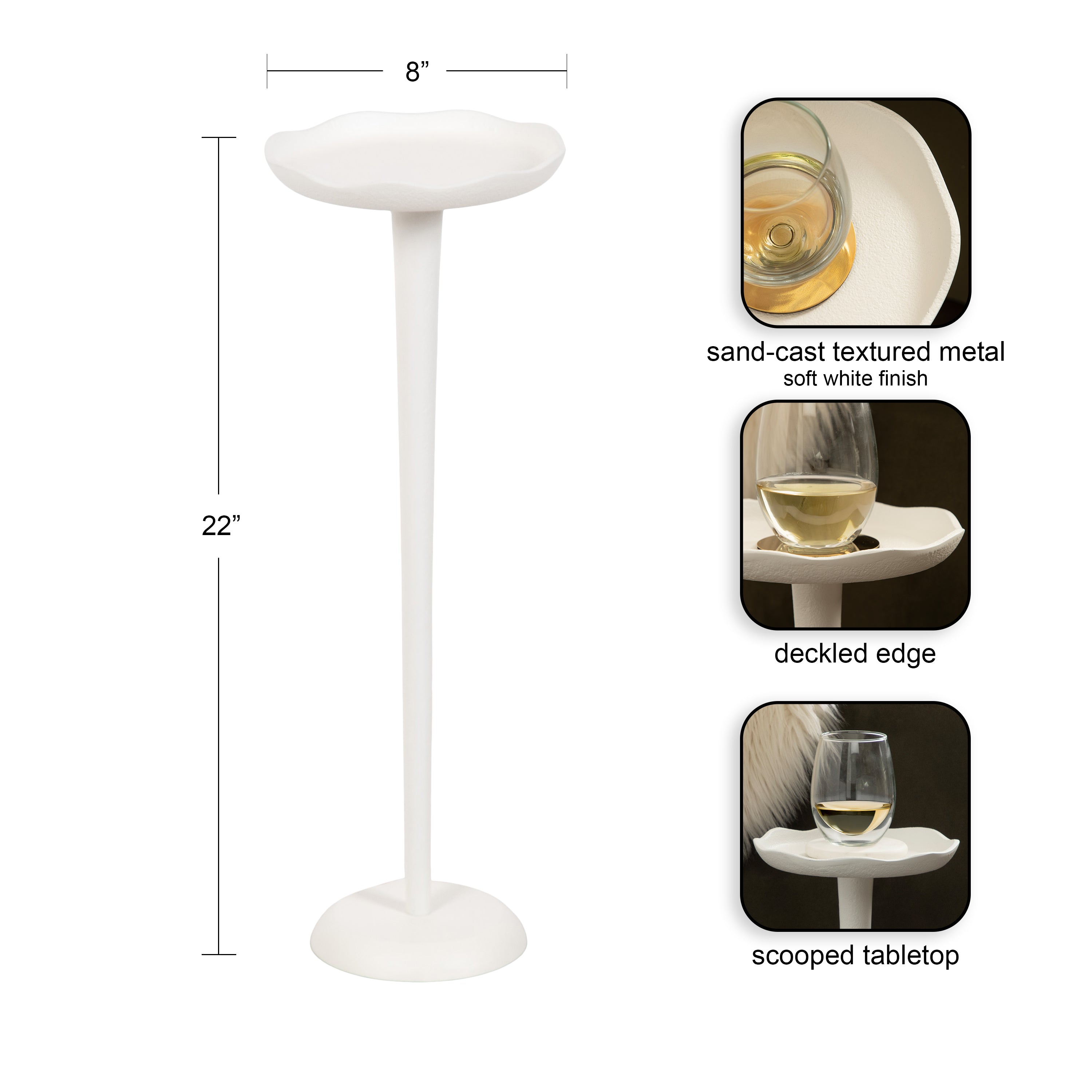 Drink Table White 8x8x22 2