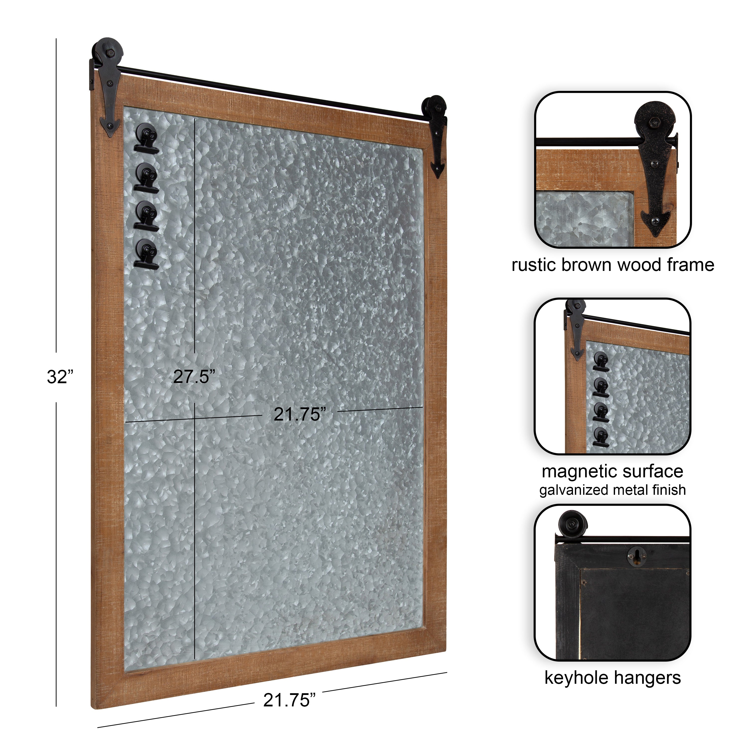 Magnetic Board Rustic Brown 22x32 2