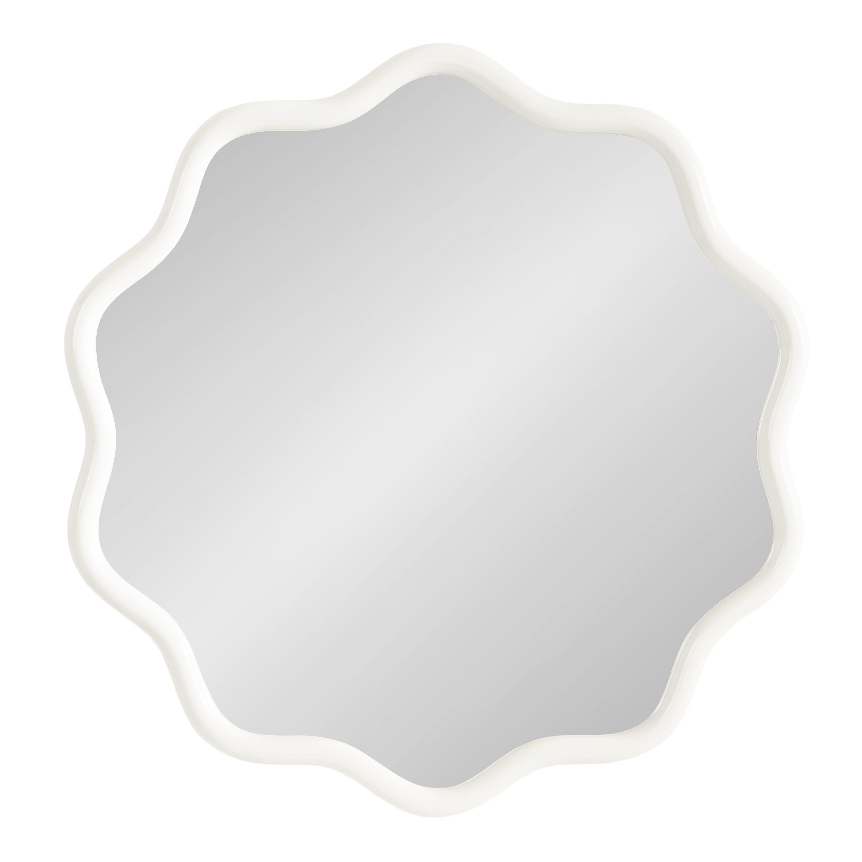 Scallop Mirror 26x26 White 5