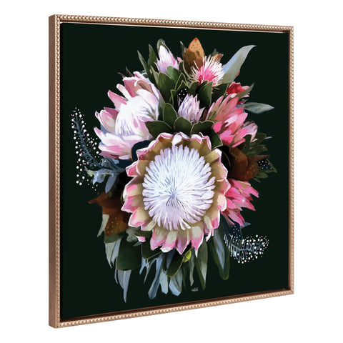Sylvie Beaded Peninsula Wild Flower Framed Canvas by Inkheart Designs