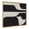 Sylvie Eye Catching Sleek Abstract 6 Black and Beige Framed Canvas by The Creative Bunch Studio